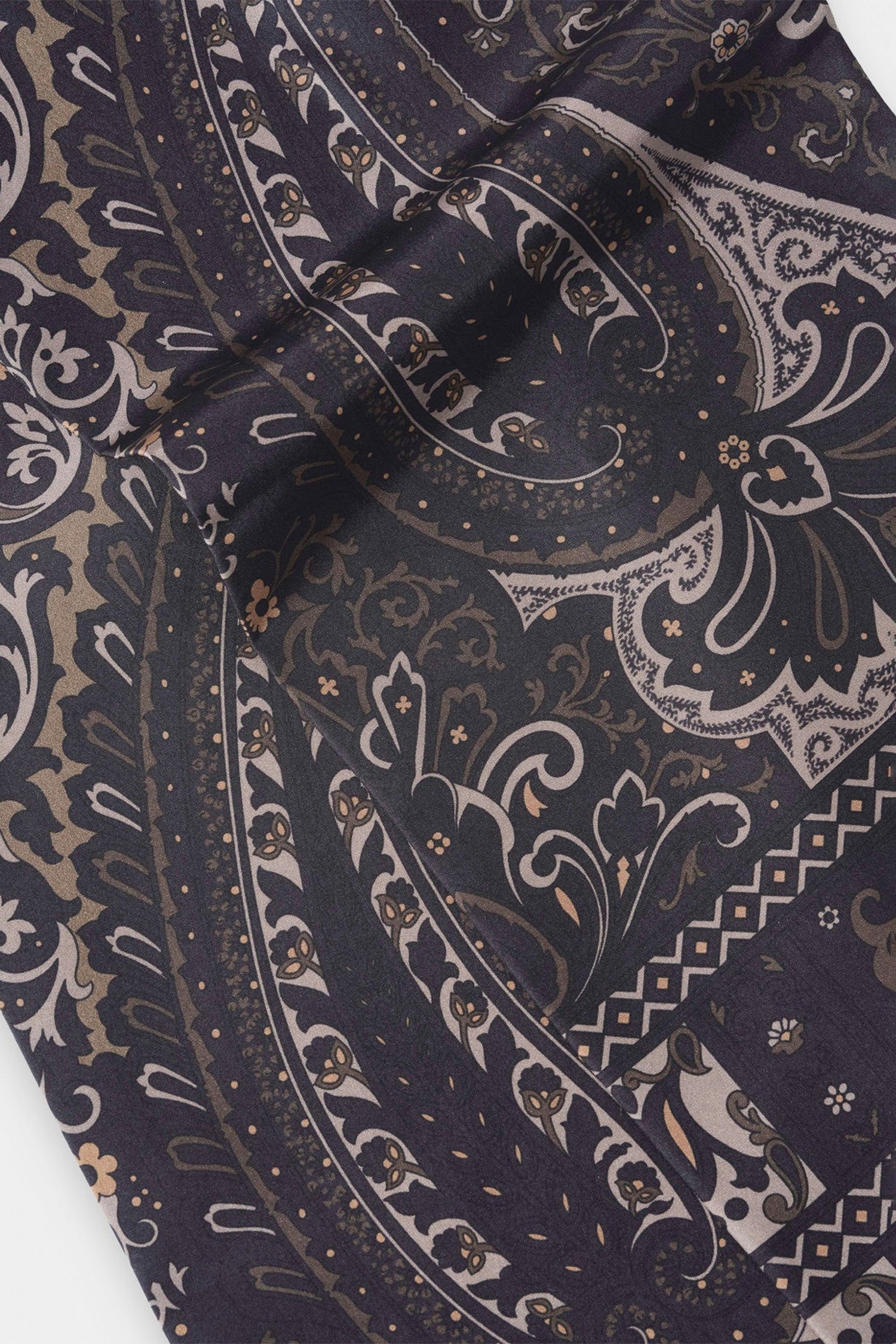 Paisley Silk Scarf Indigo/Turmeric