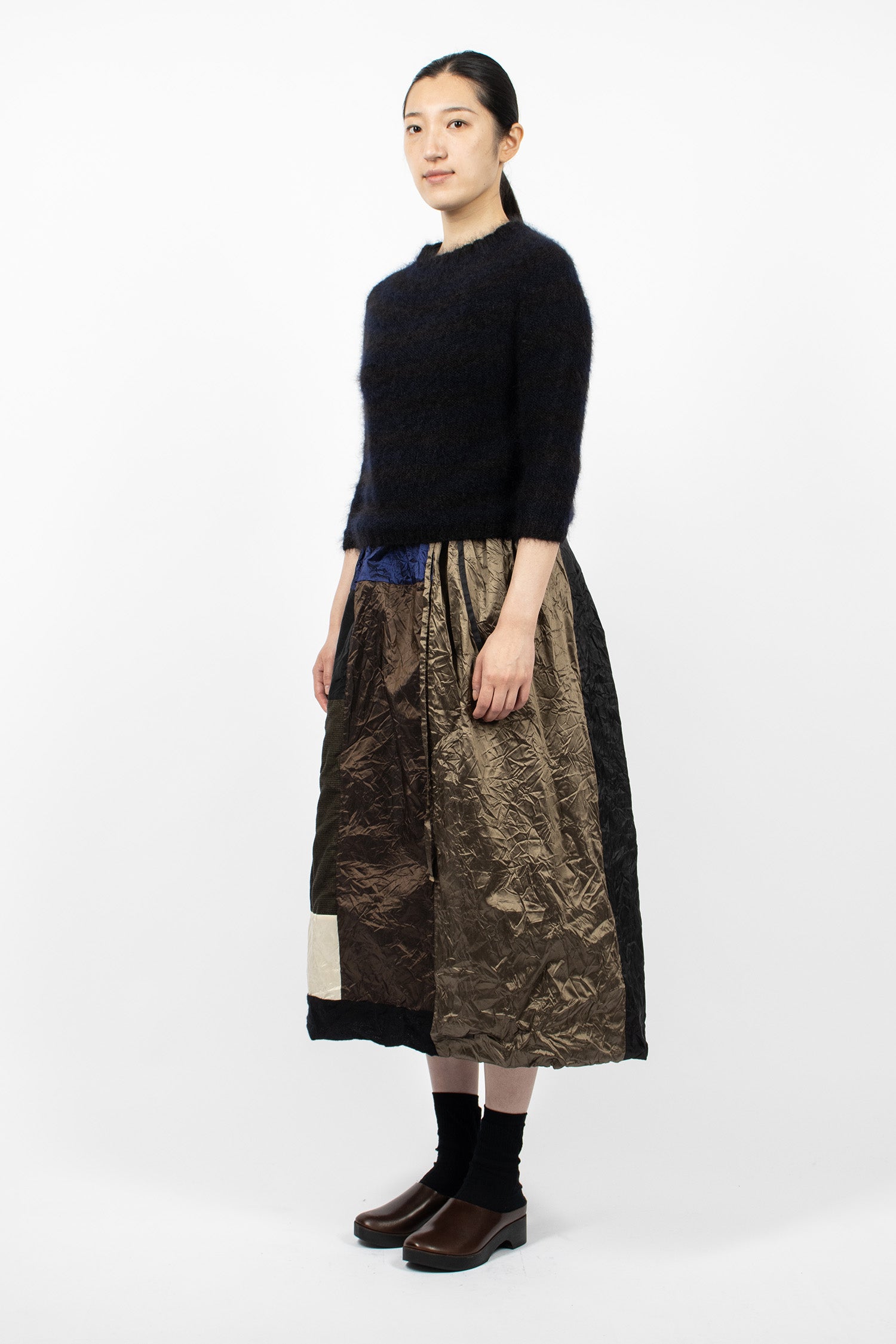 Reversible Taffeta Silk Skirt Colour Mix/Black