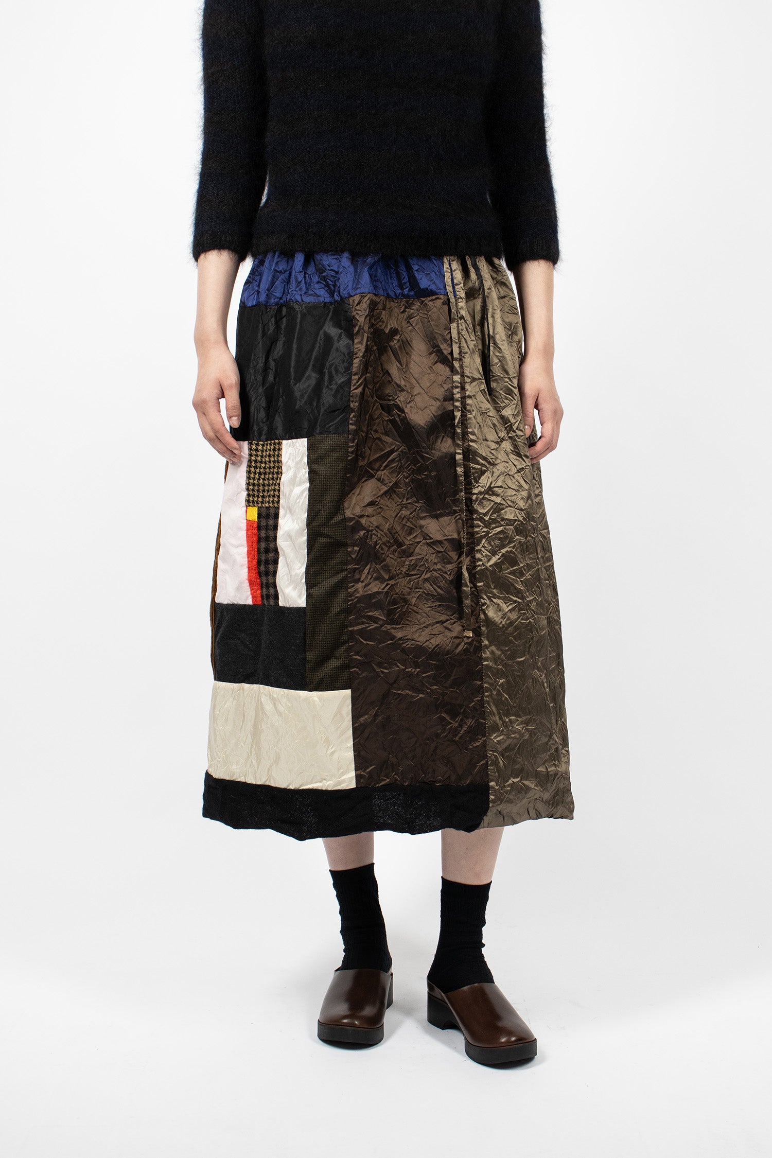 Reversible Taffeta Silk Skirt Colour Mix/Black