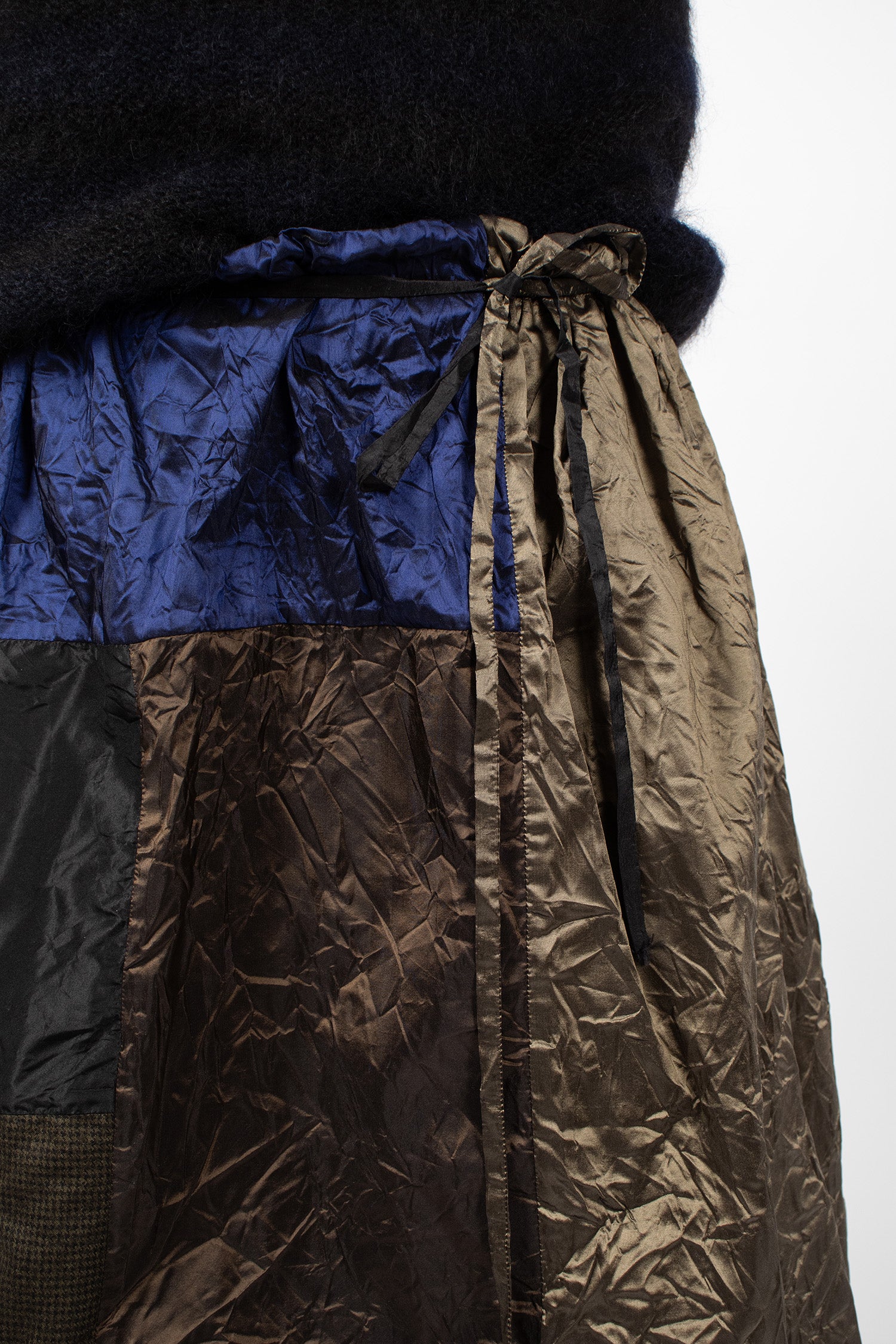 Reversible Taffeta Silk Skirt Colour Mix/Black