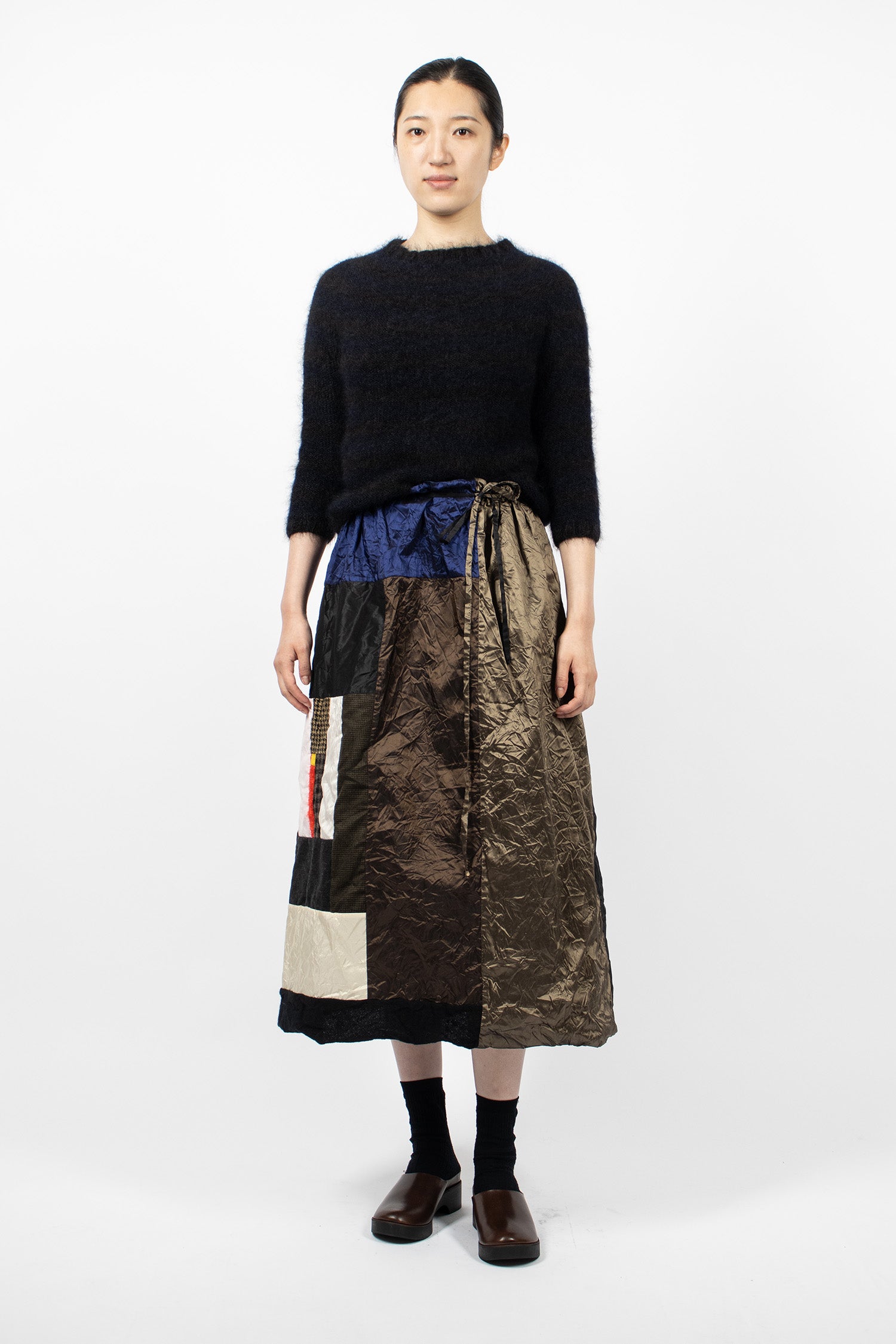 Reversible Taffeta Silk Skirt Colour Mix/Black