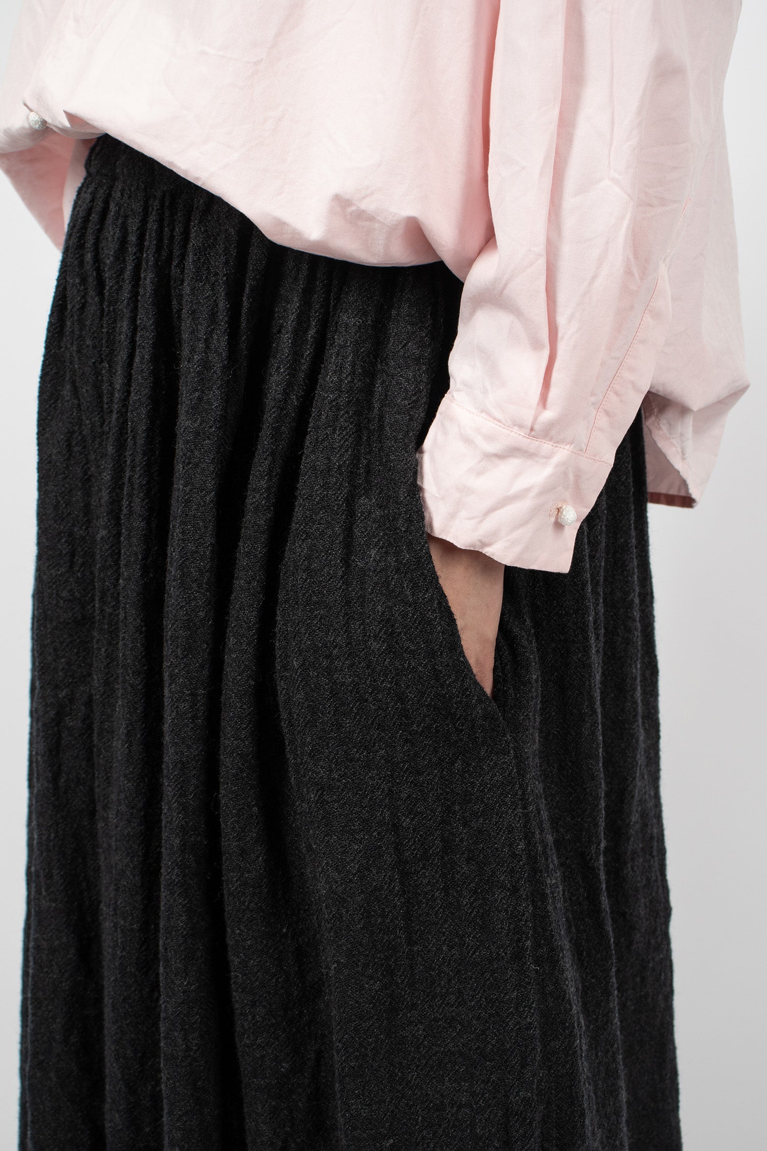 Gathered Wool Skirt Antrachite