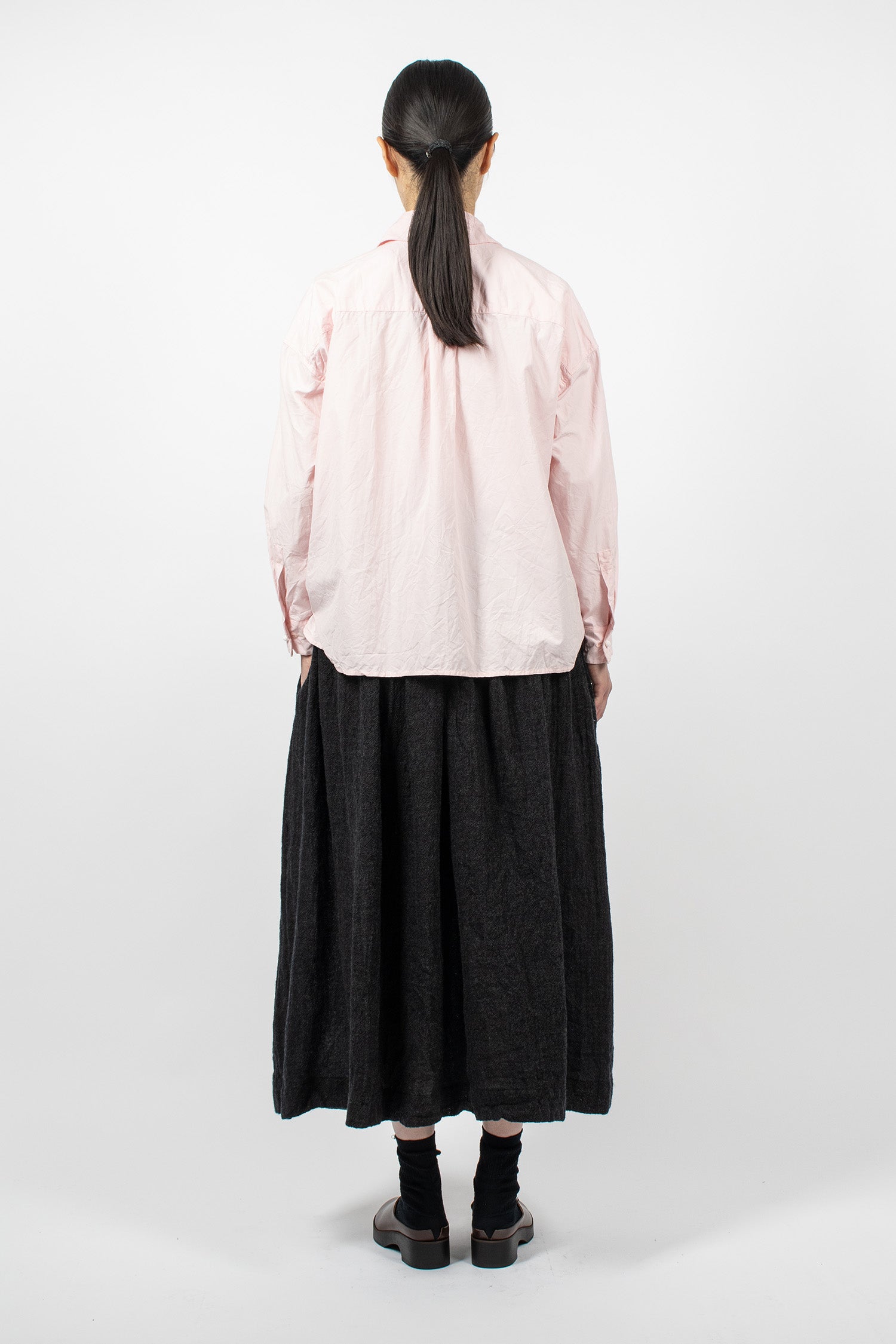 Gathered Wool Skirt Antrachite