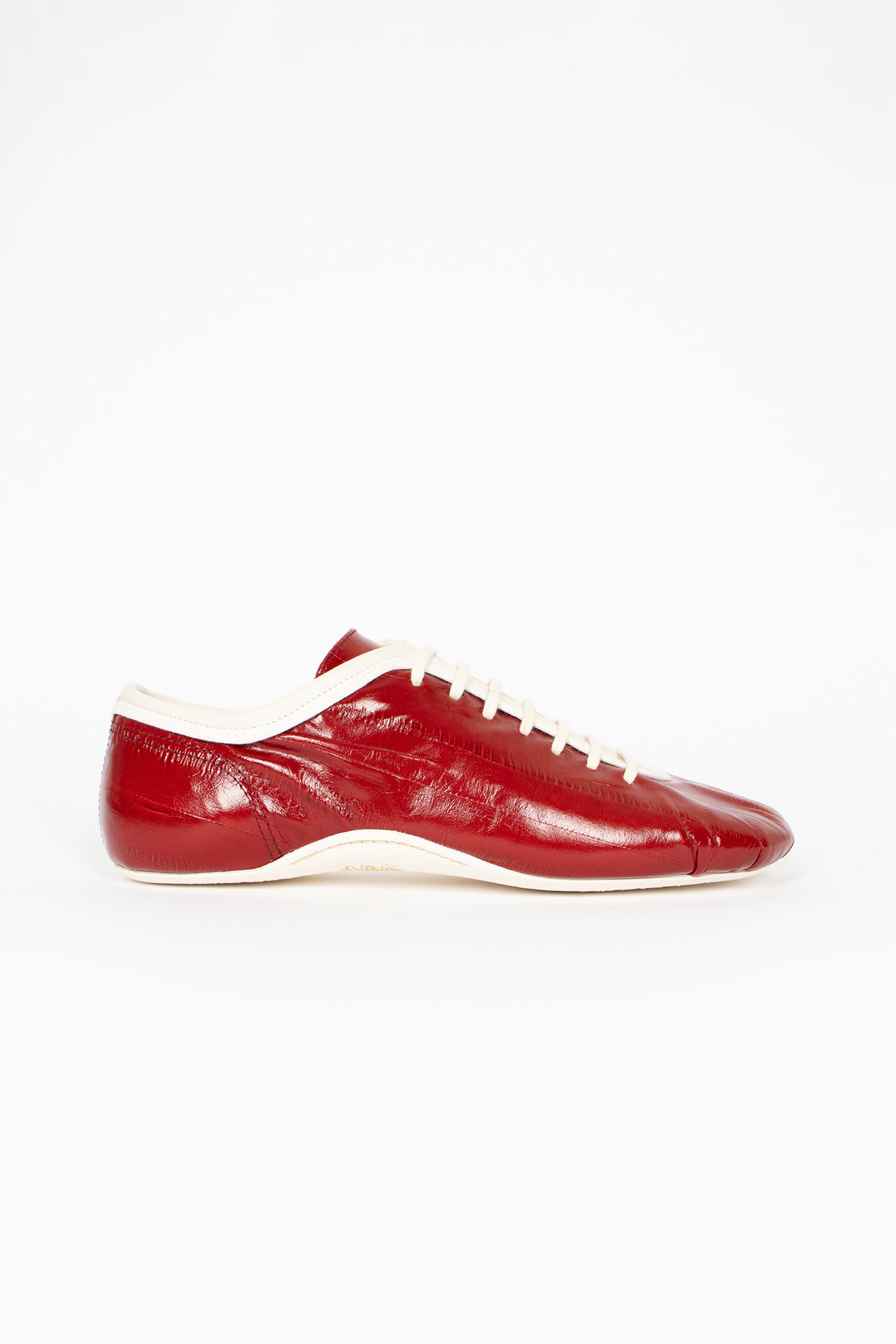 Leather Ballerina Sneakers Red