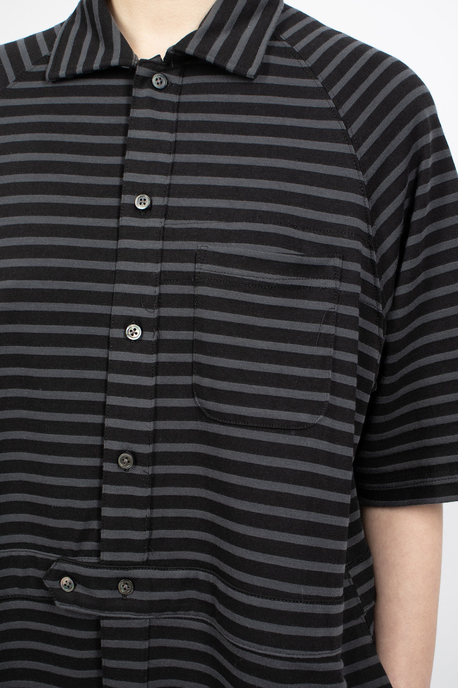Polo Long Jersey Dress Charcoal/Black Stripe