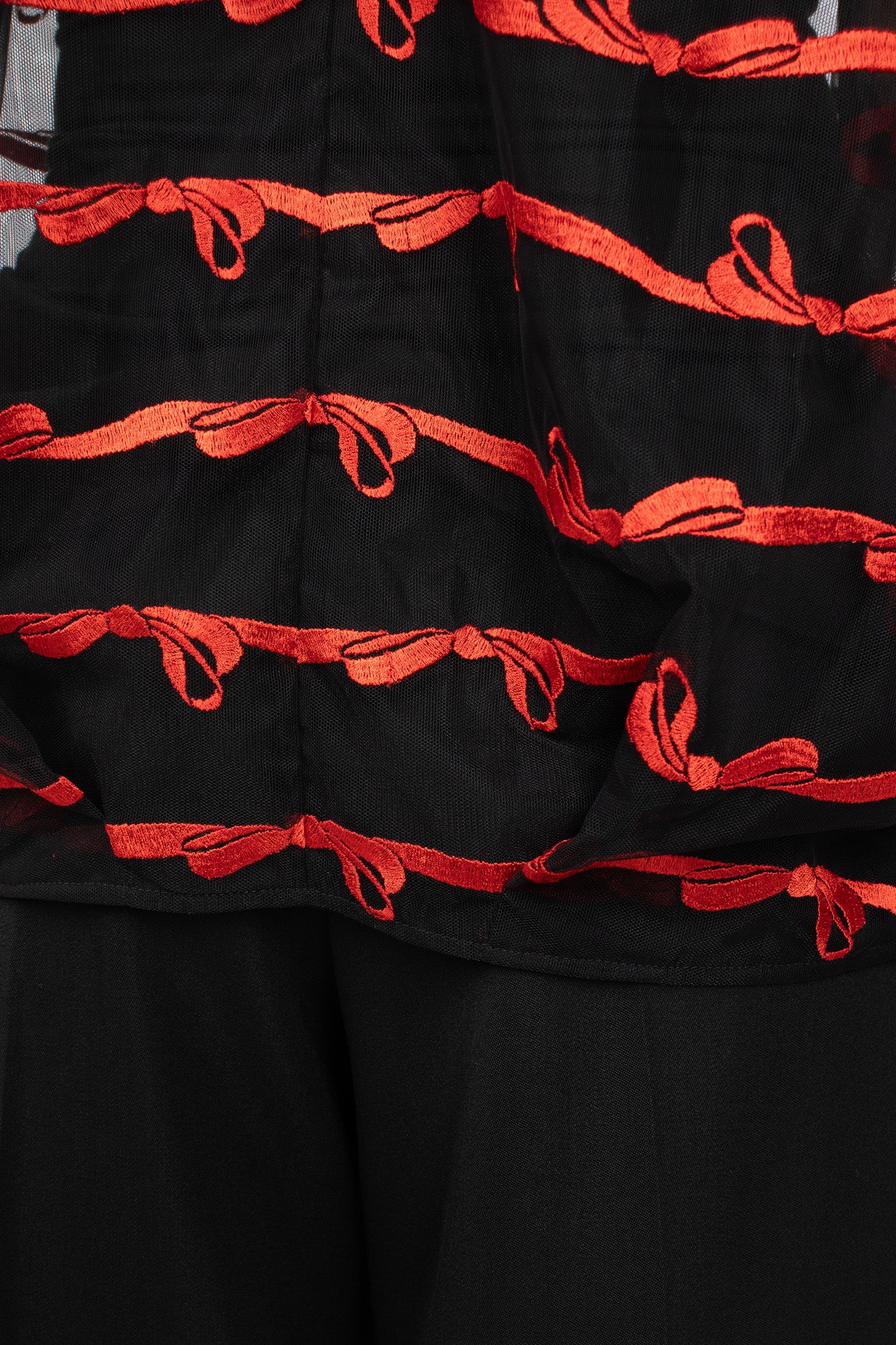 Boxy Smock Top Black/Red