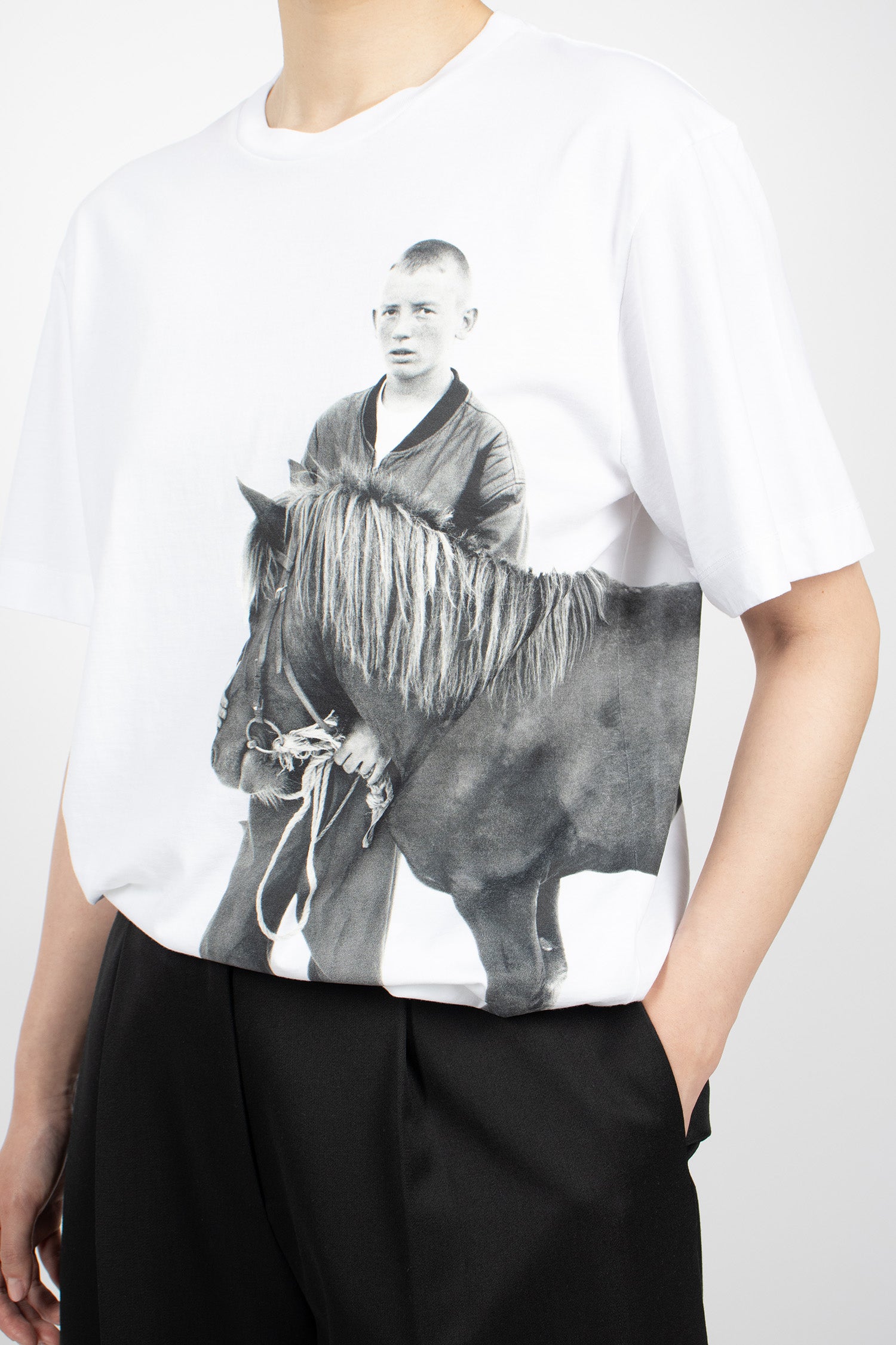 Pony Kid Print Short Sleeve T-Shirt White