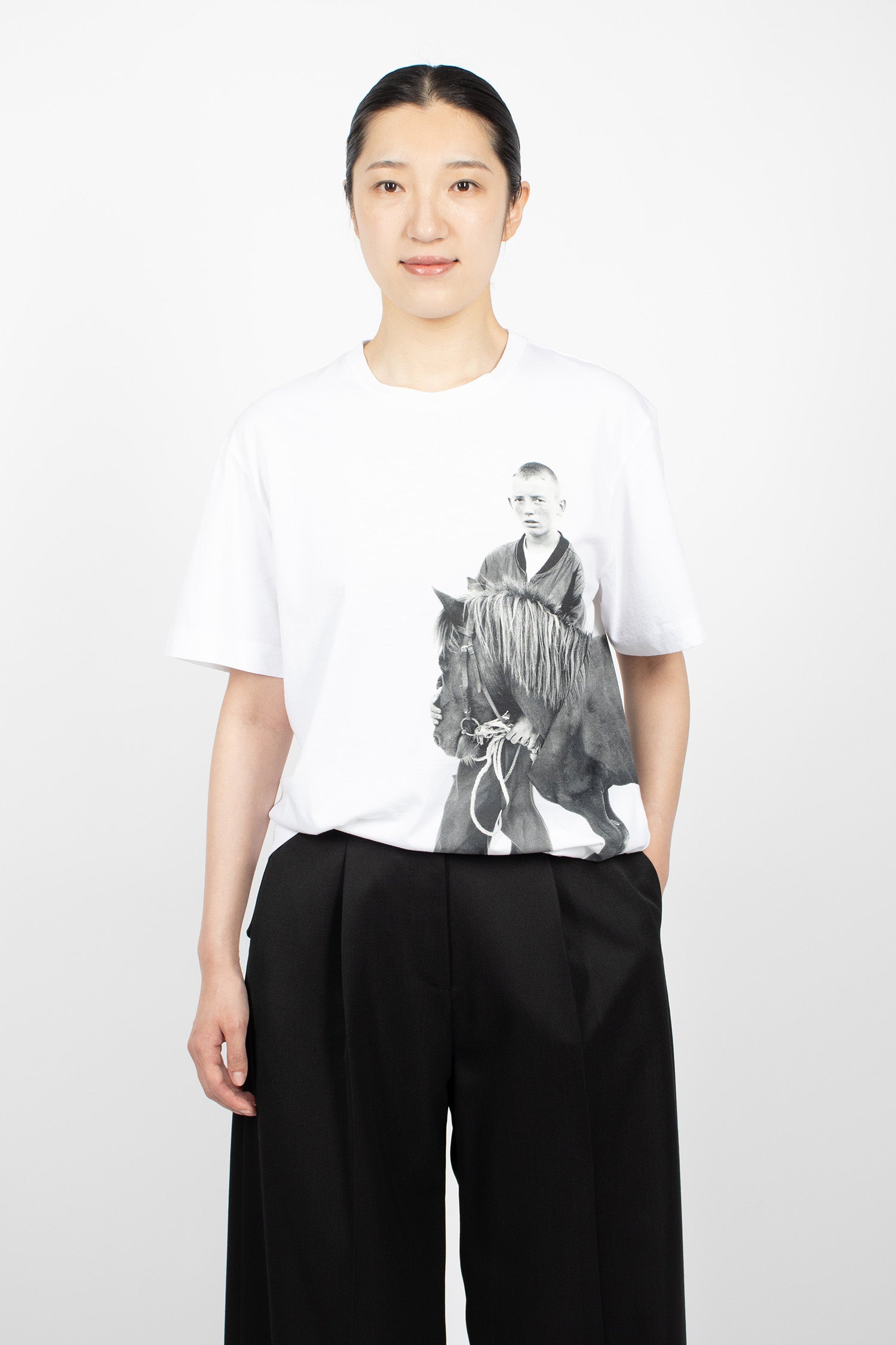 Pony Kid Print Short Sleeve T-Shirt White