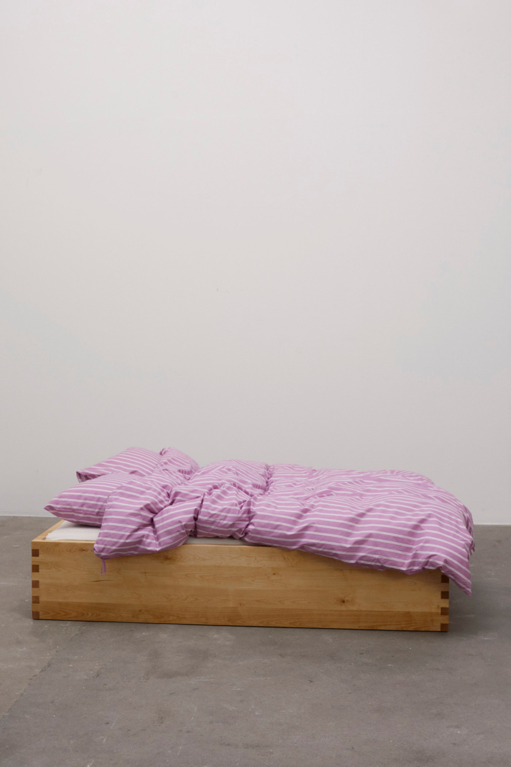 Percale King Duvet Cover Mallow Pink Stripes