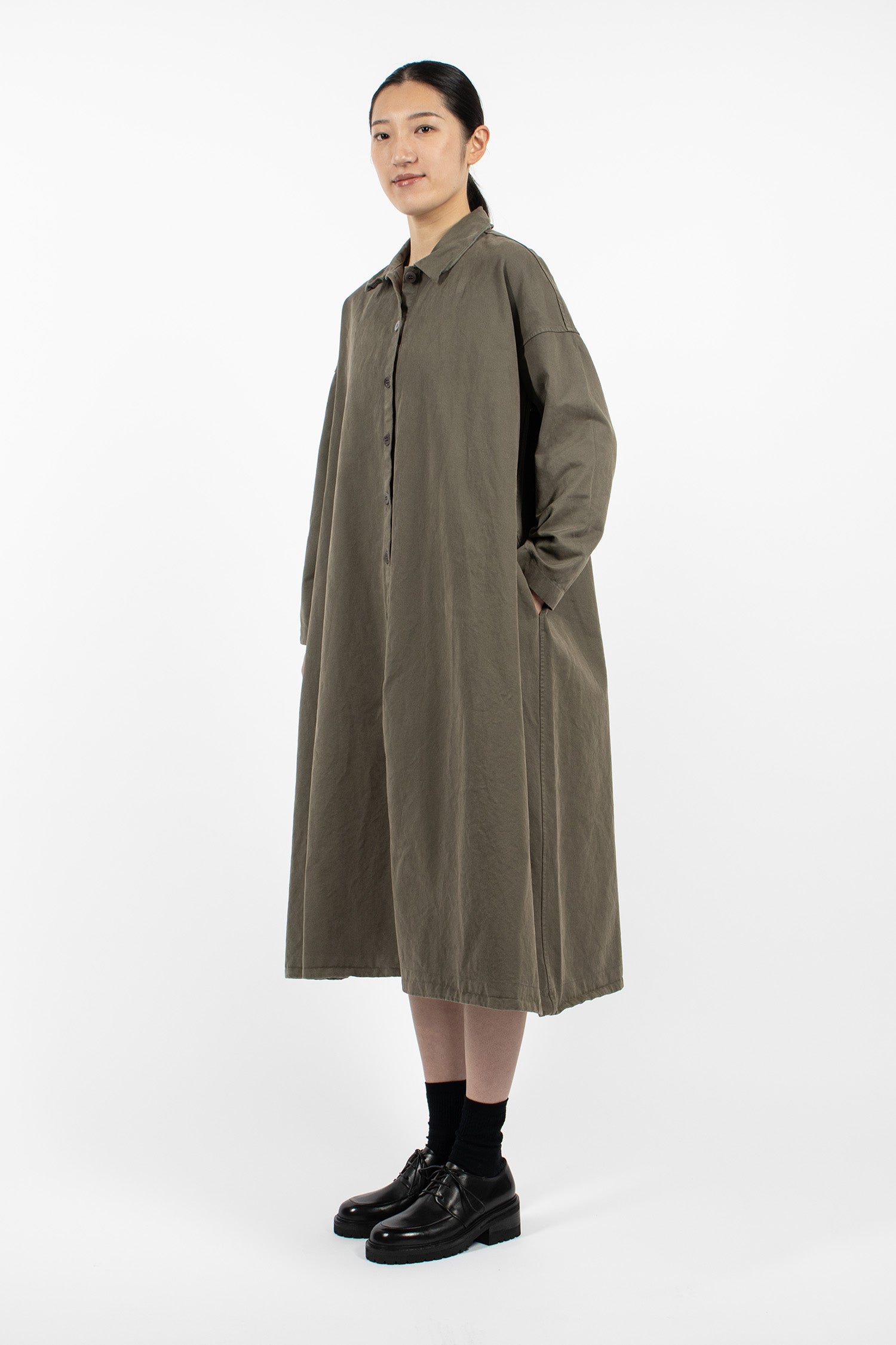 31254 Loose Collar Dress WCC Taupe