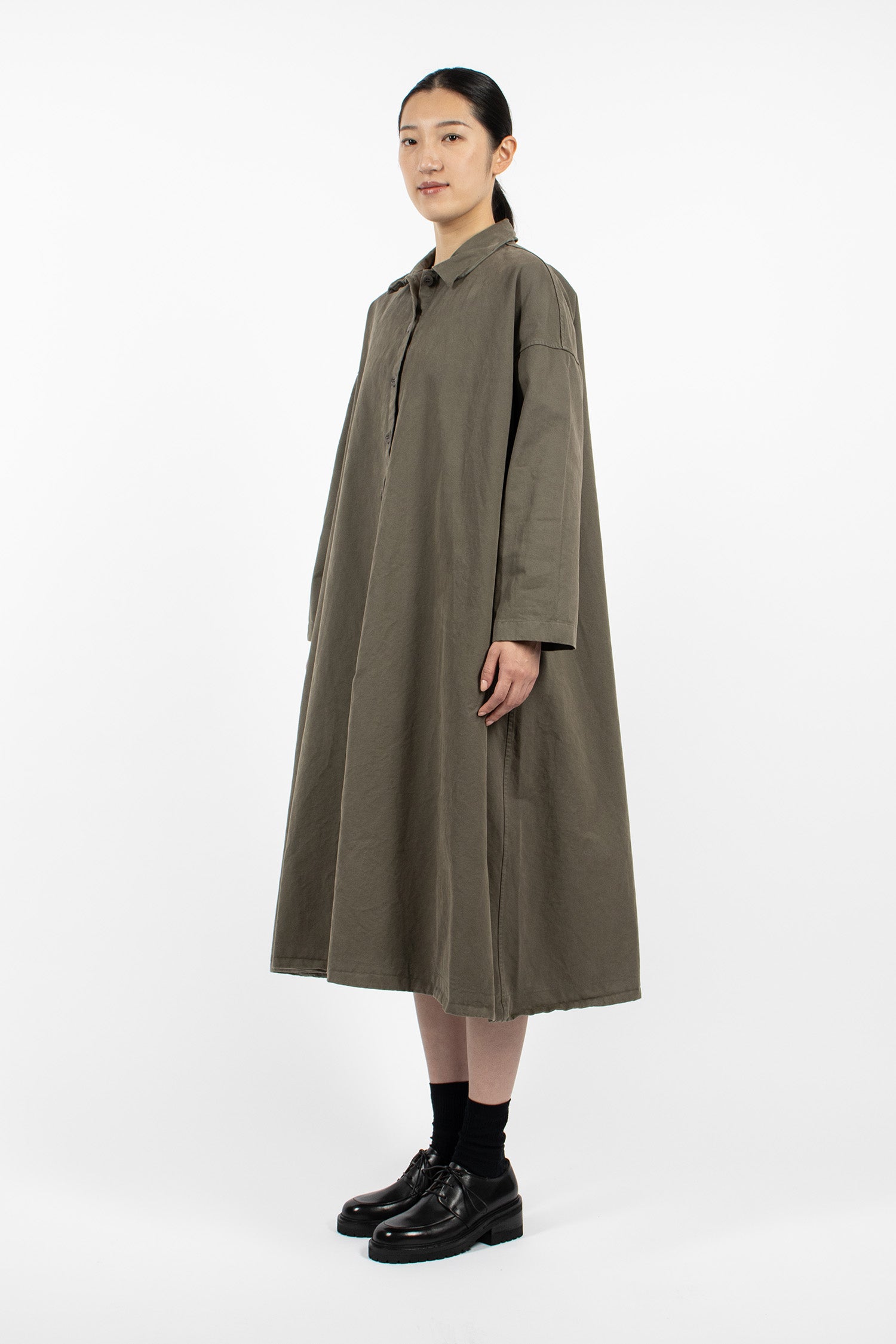 31254 Loose Collar Dress WCC Taupe