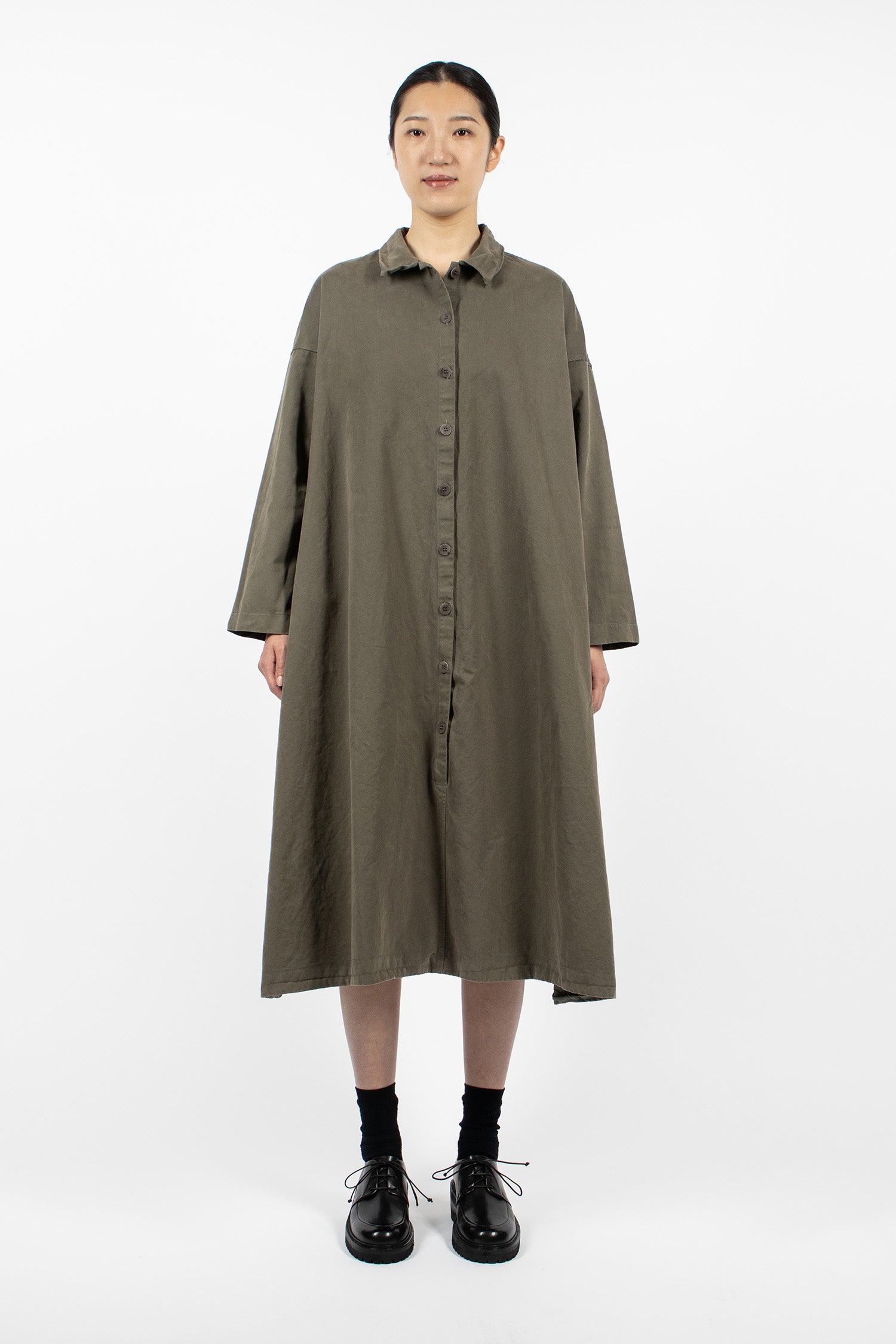 31254 Loose Collar Dress WCC Taupe