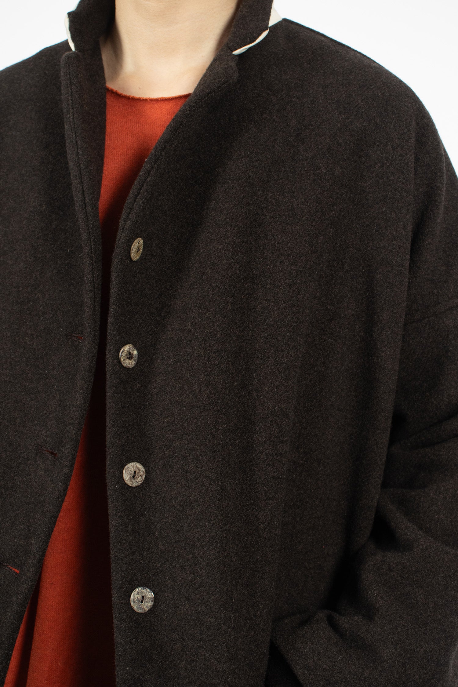 UP#U4567 Upcycled Easy Coat Brown Wool