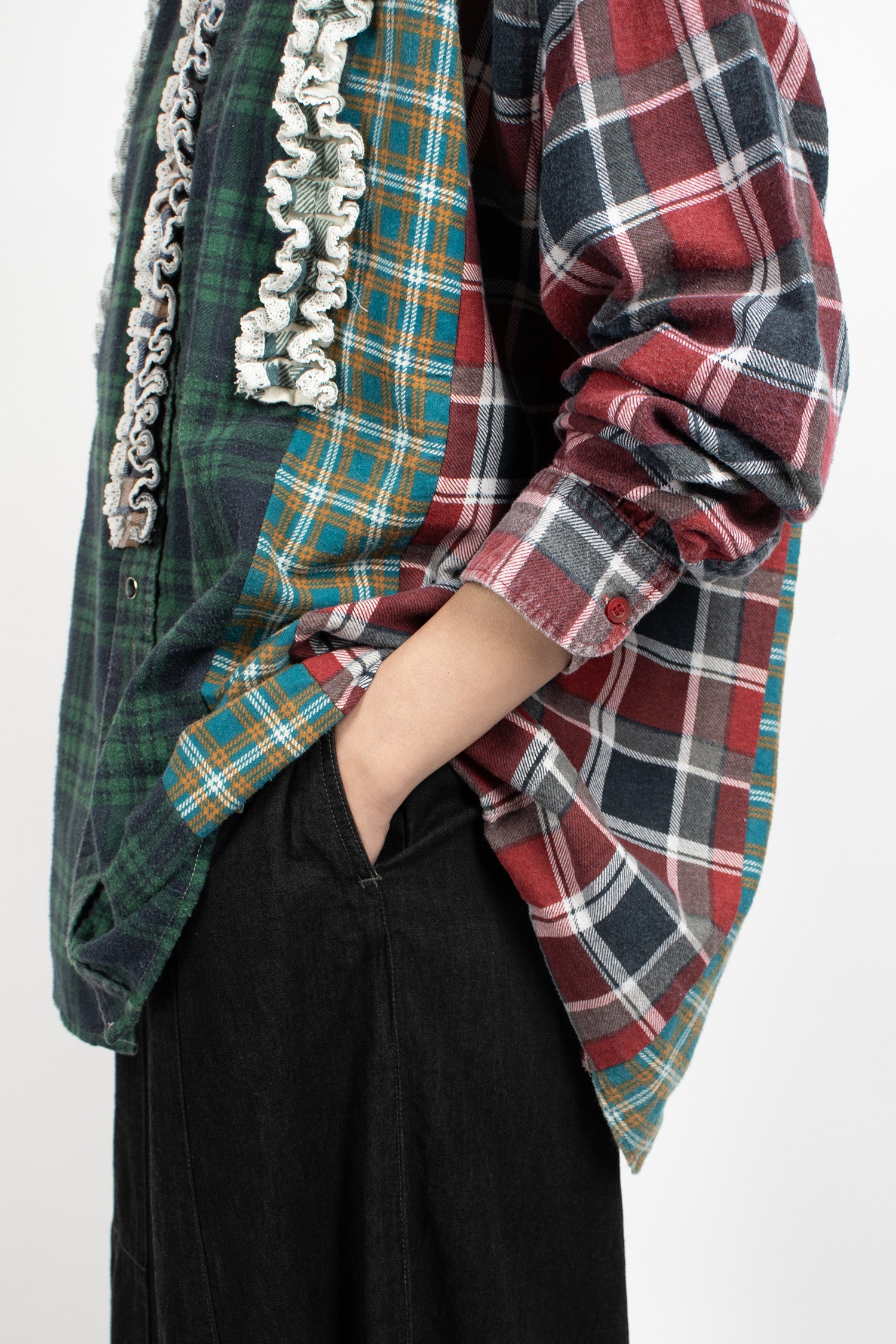 Rebuild 5 Cut Frill Flannel Shirt Assorted 4