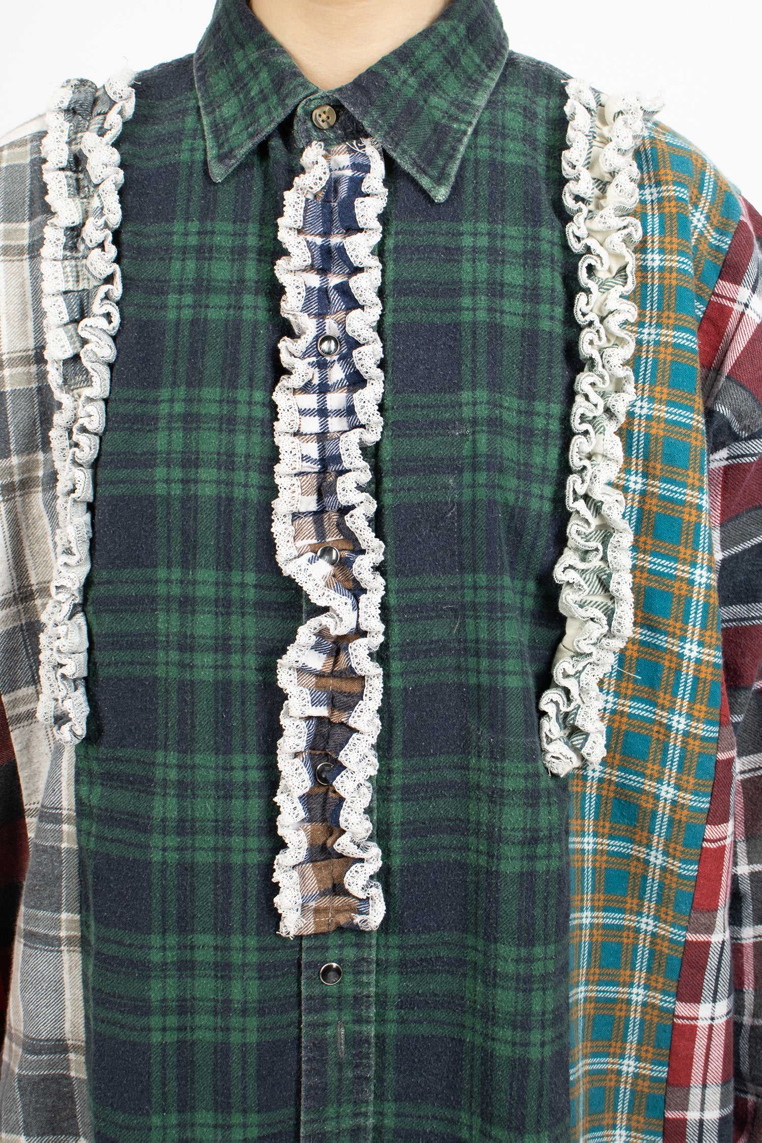 Rebuild 5 Cut Frill Flannel Shirt Assorted 4