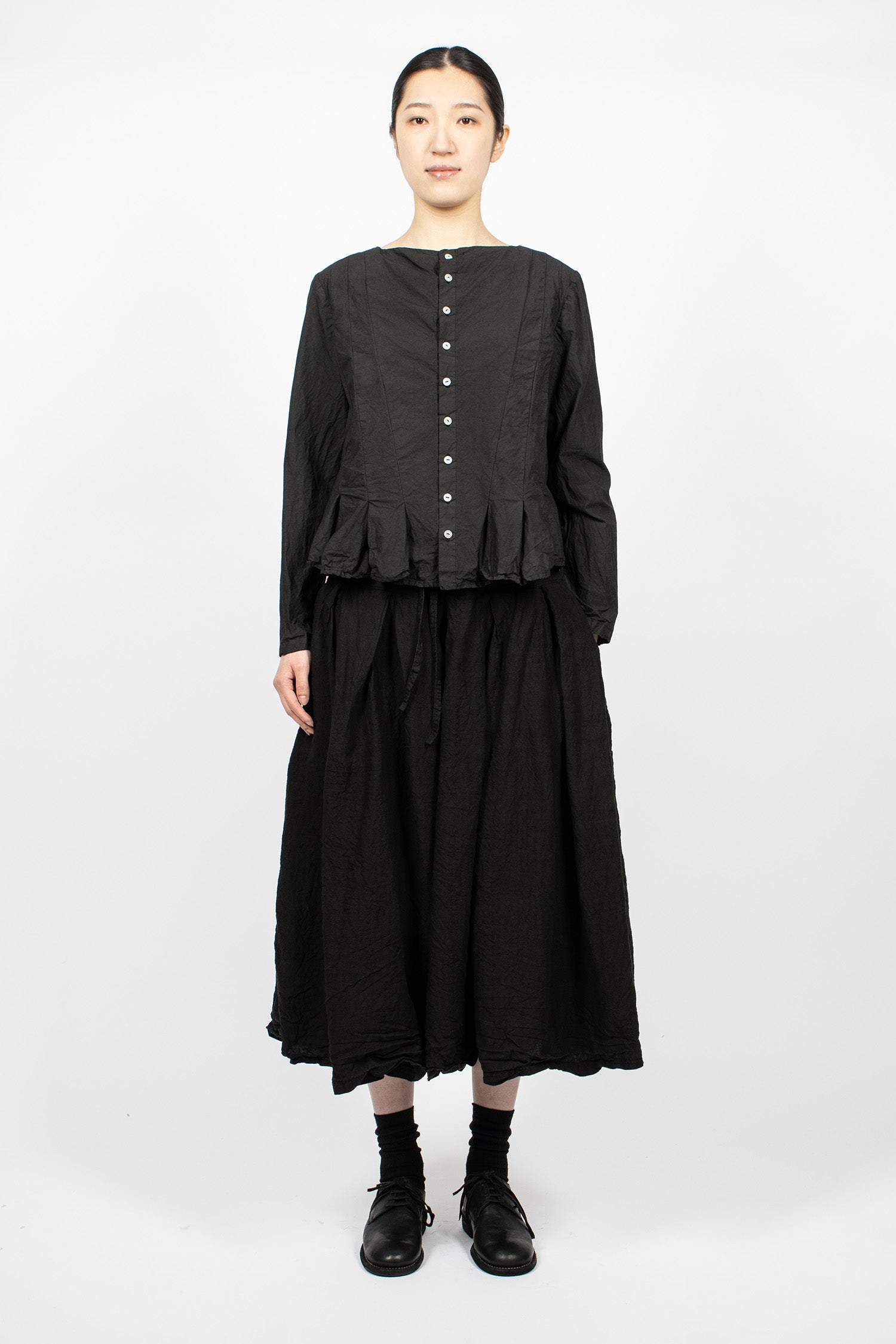 T Linen Pants Black