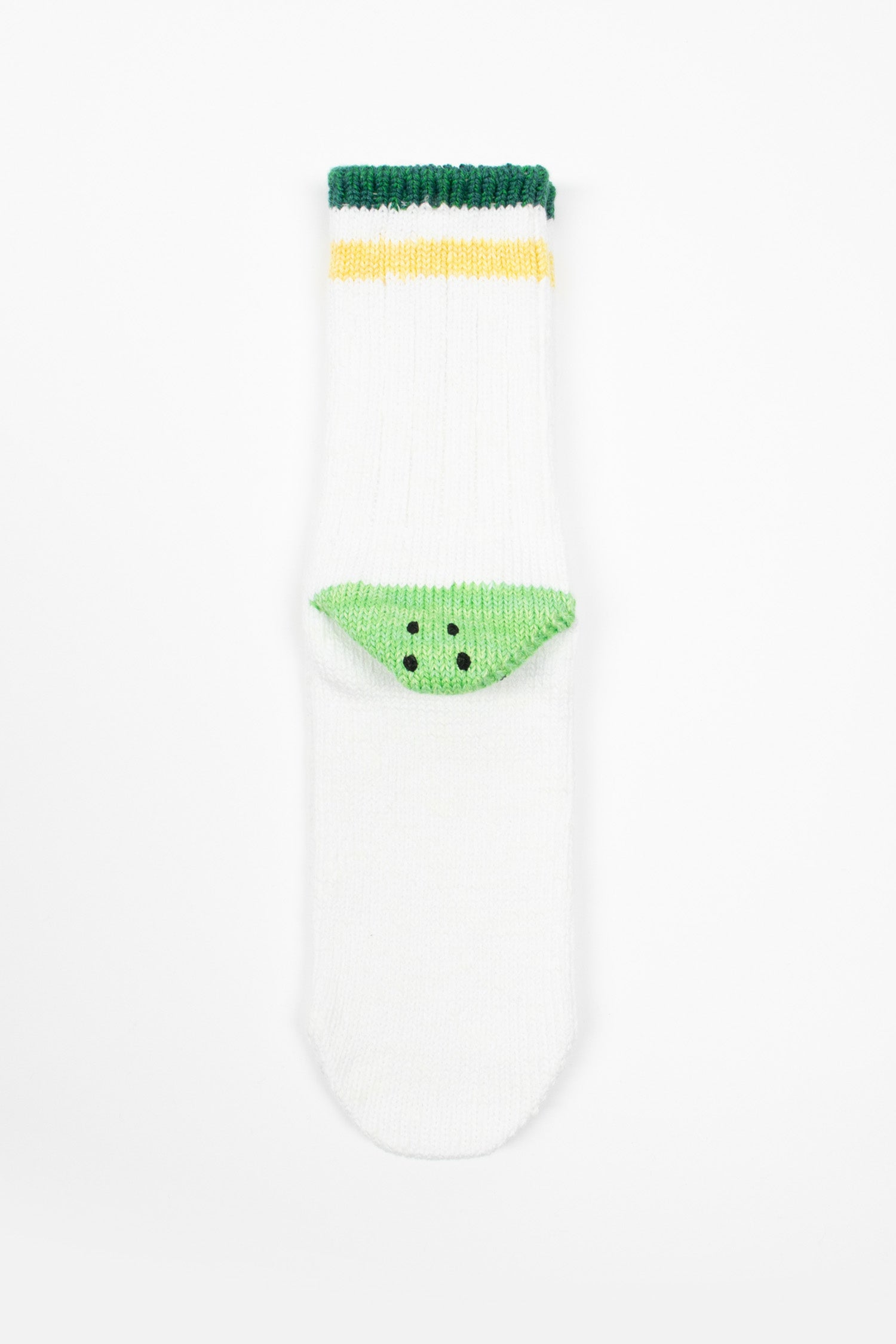 60 Yarns Ivy Rainbowy Happy Heel Hold Socks White/Green