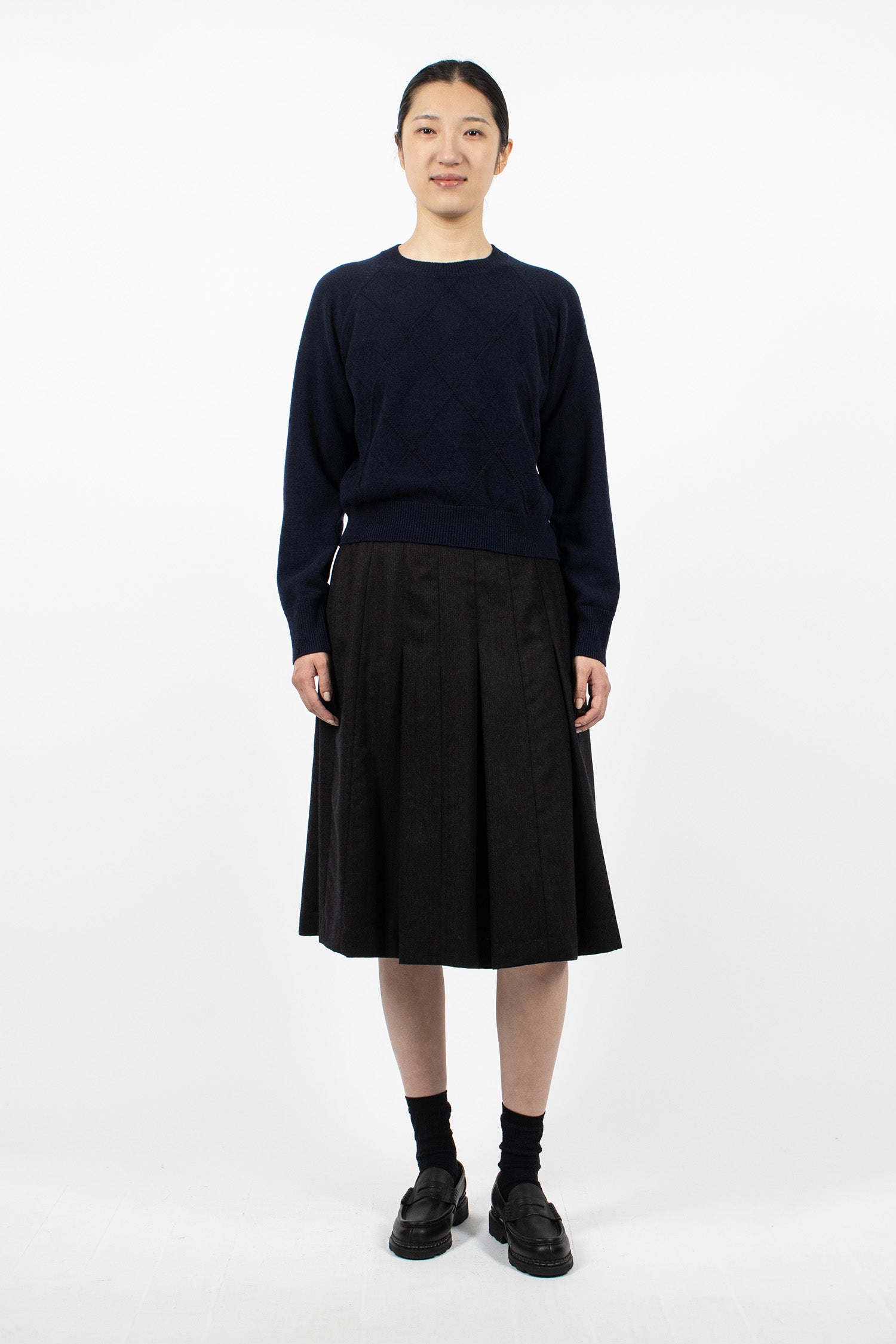 Textured Argyle Jumper Navy