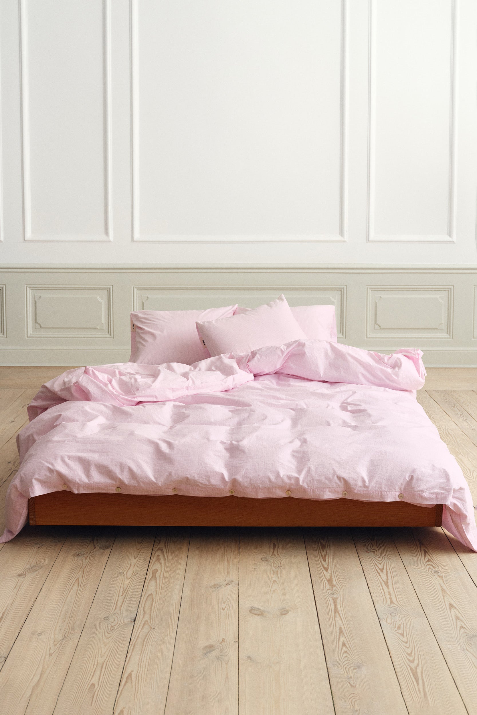 Percale Pillowcase Petal Pink Stripes