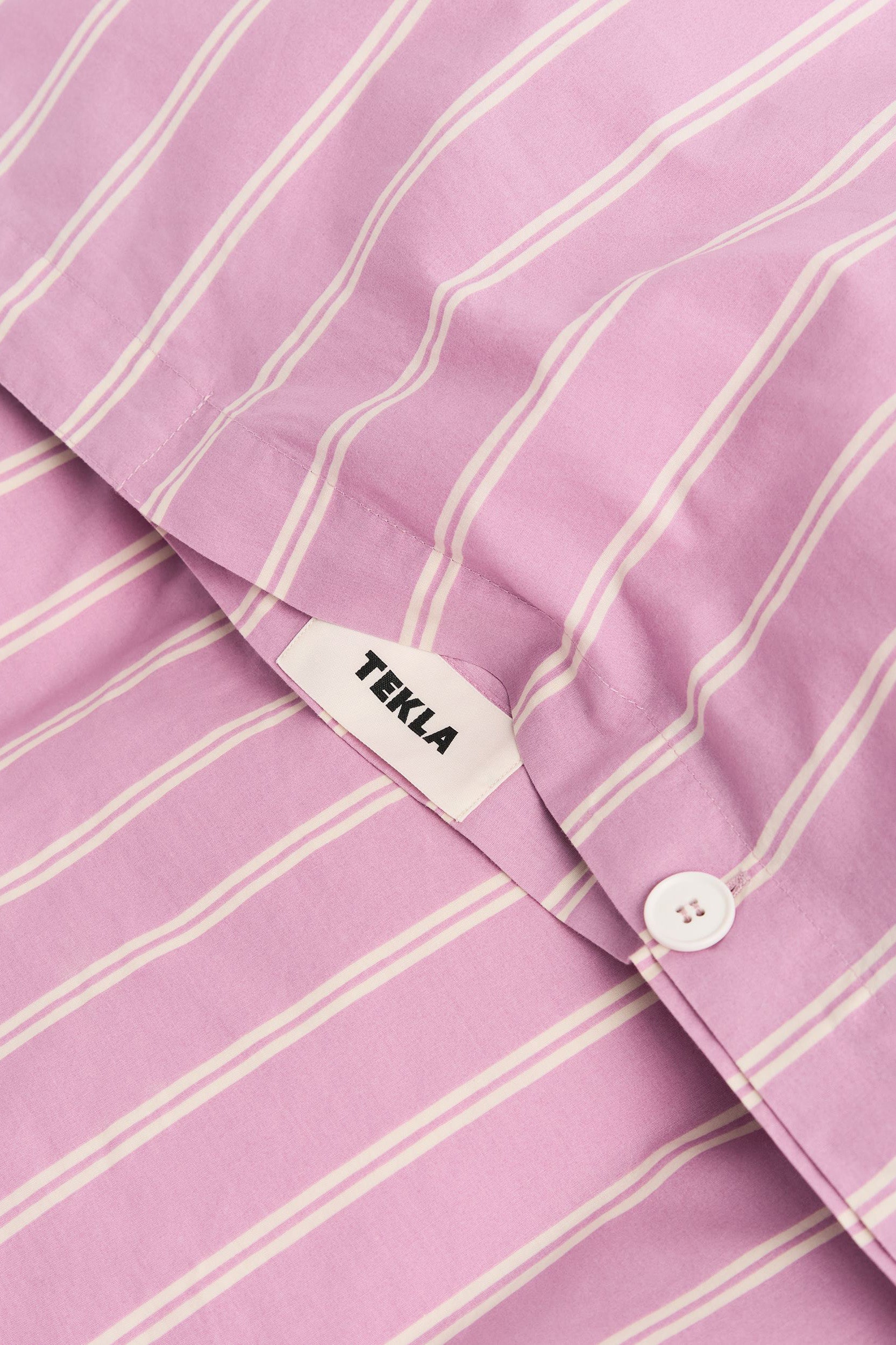Percale King Duvet Cover Mallow Pink Stripes