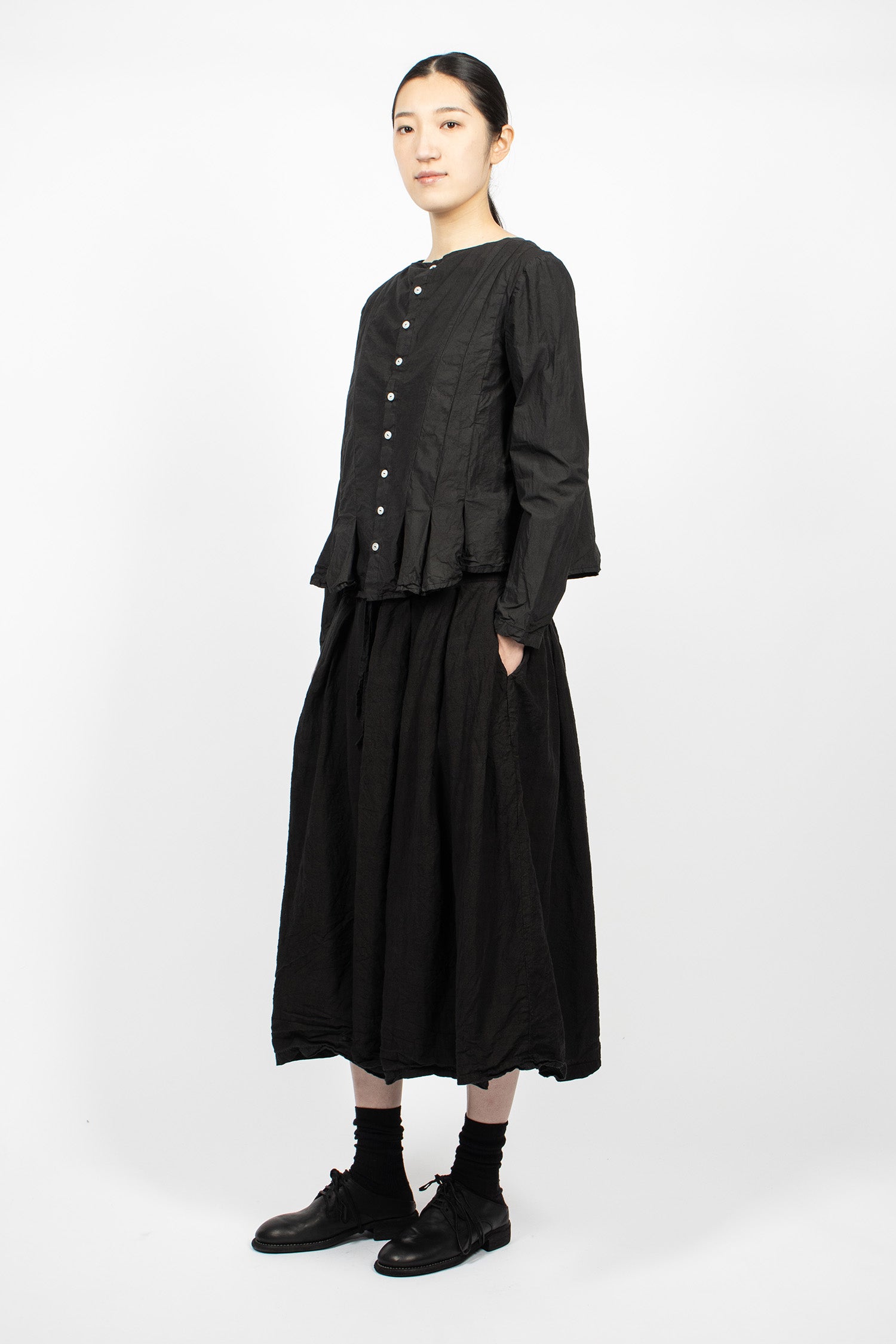 T Linen Pants Black