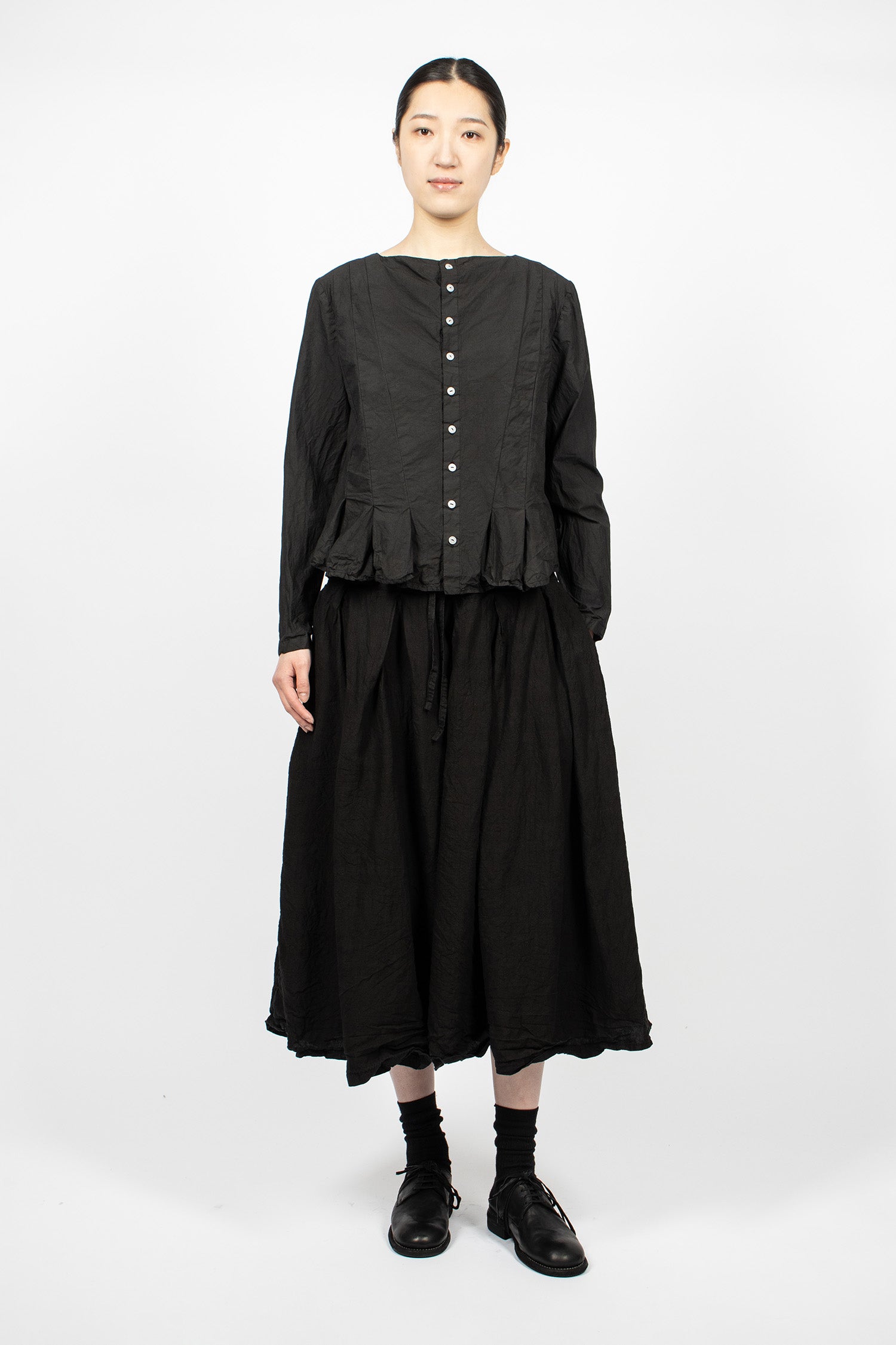 T Linen Pants Black