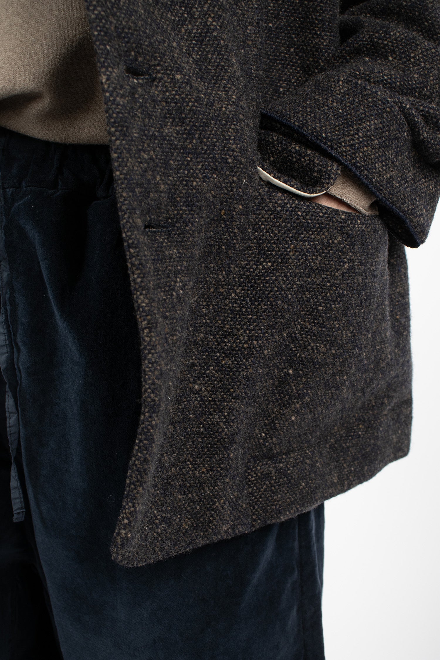 UP#U4248 Upcycled Unisex Blazer TW Navy-Brown