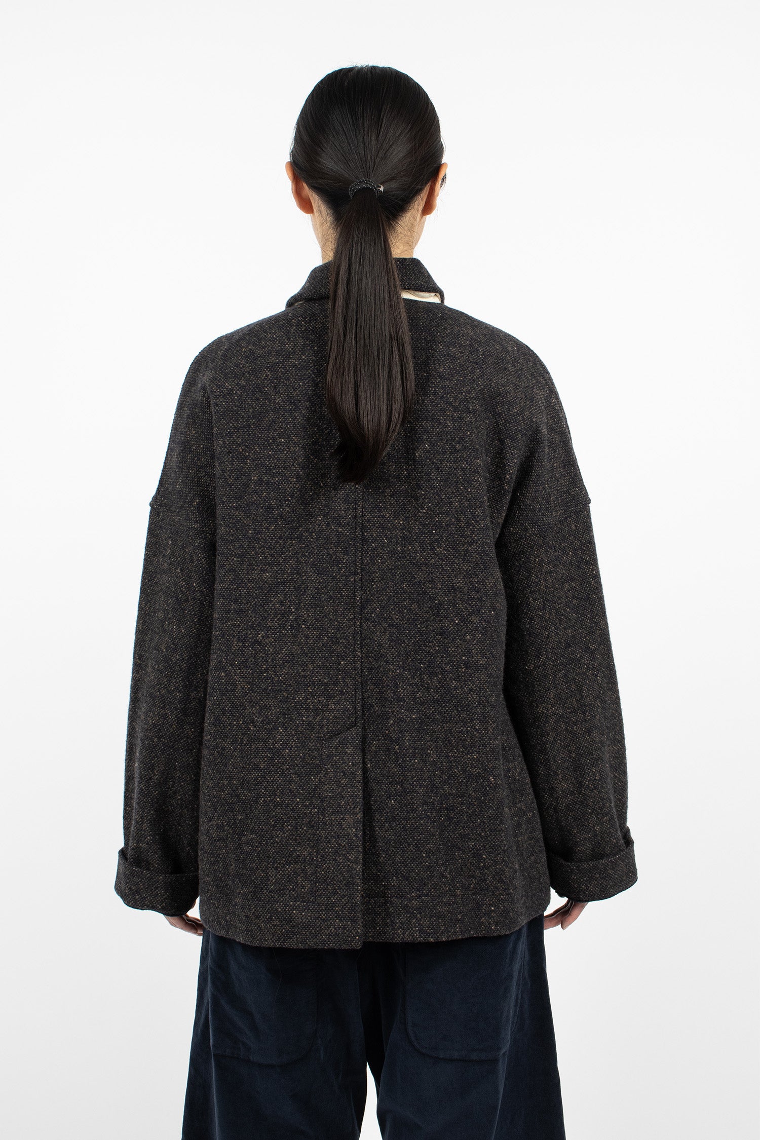UP#U4248 Upcycled Unisex Blazer TW Navy-Brown