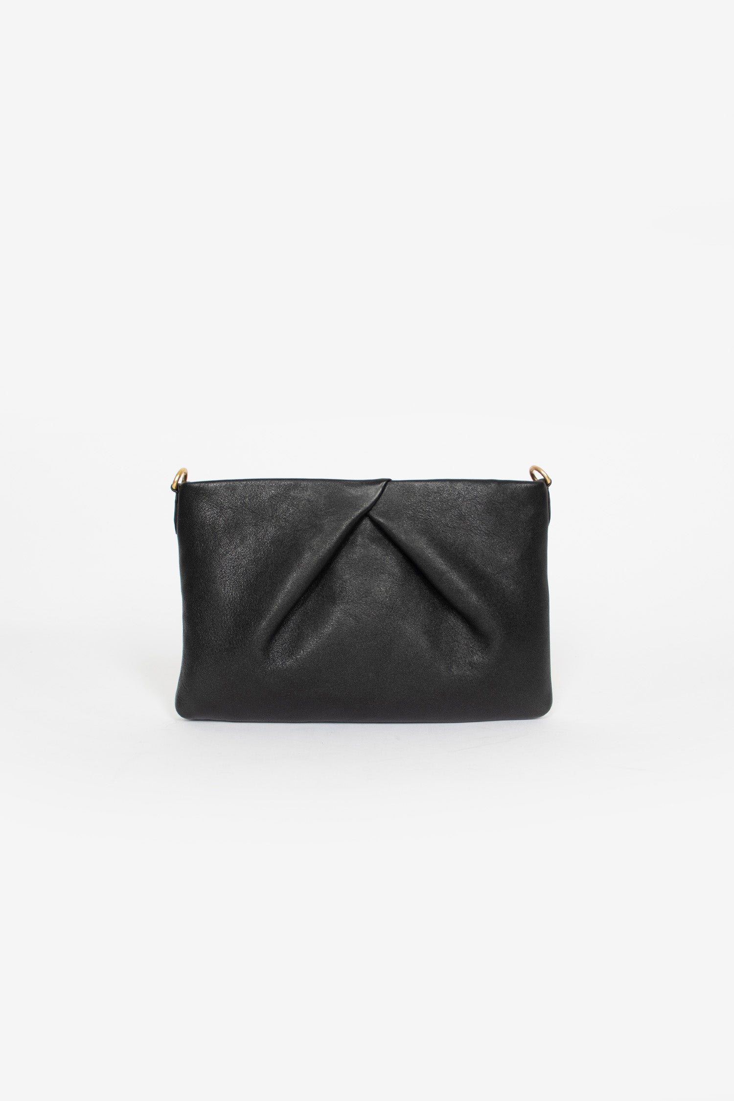 Lamb Leather Zip Pouch Black