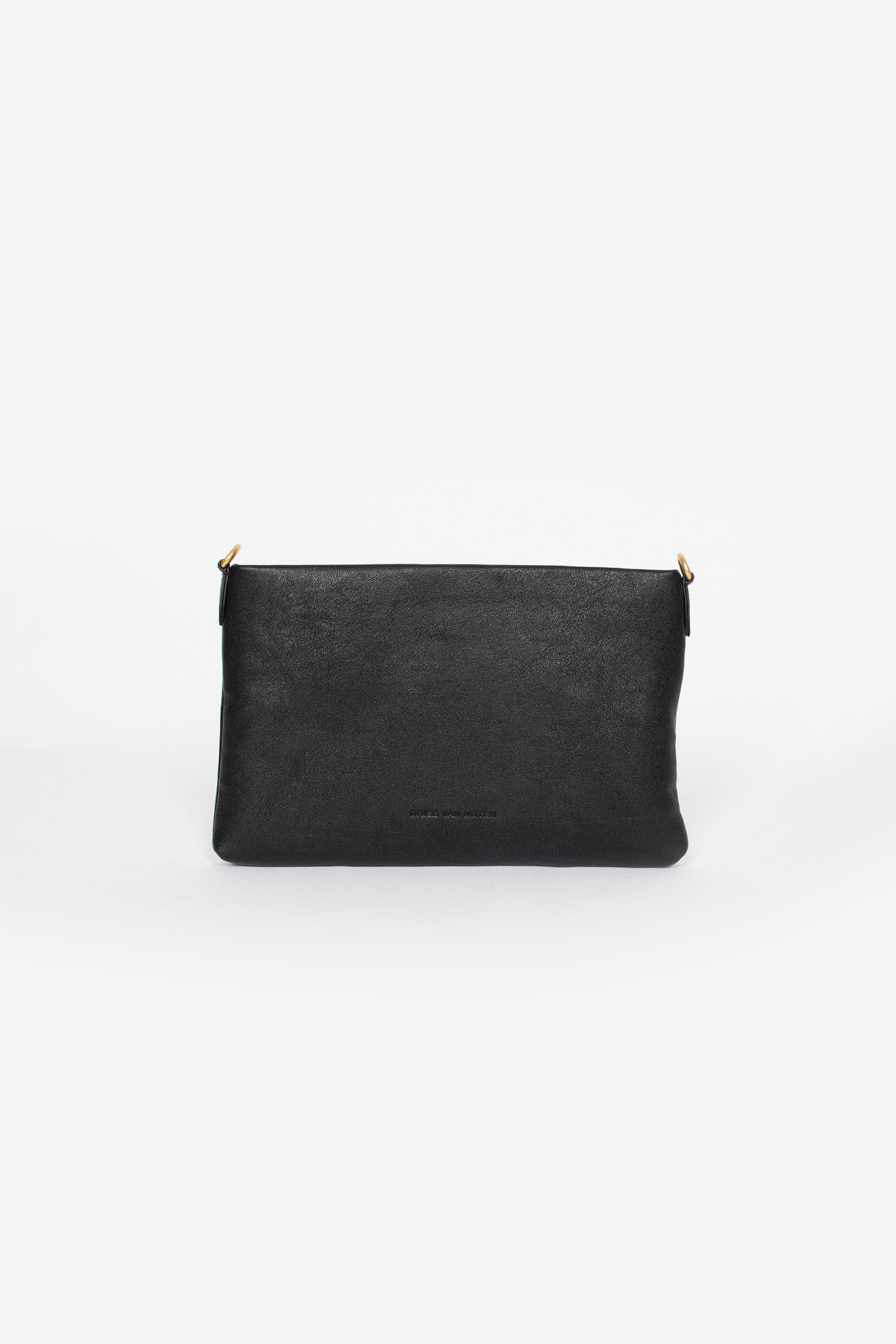 Lamb Leather Zip Pouch Black