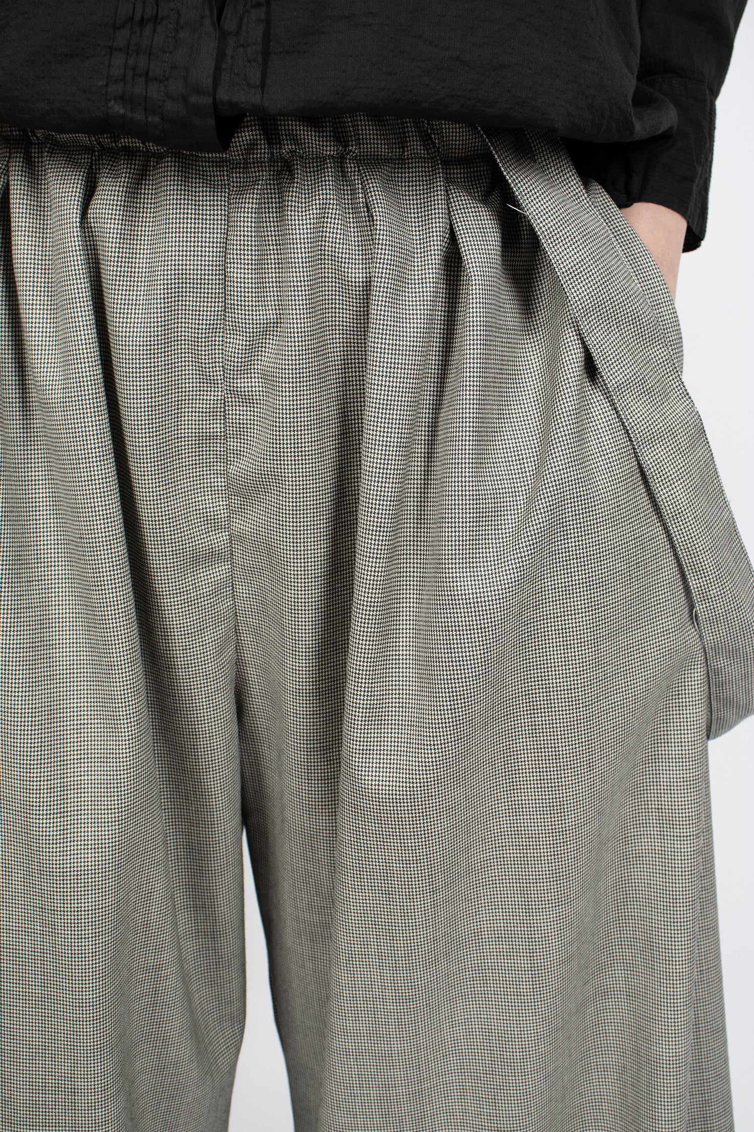 Balloon Pants Grey Micro Houndstooth