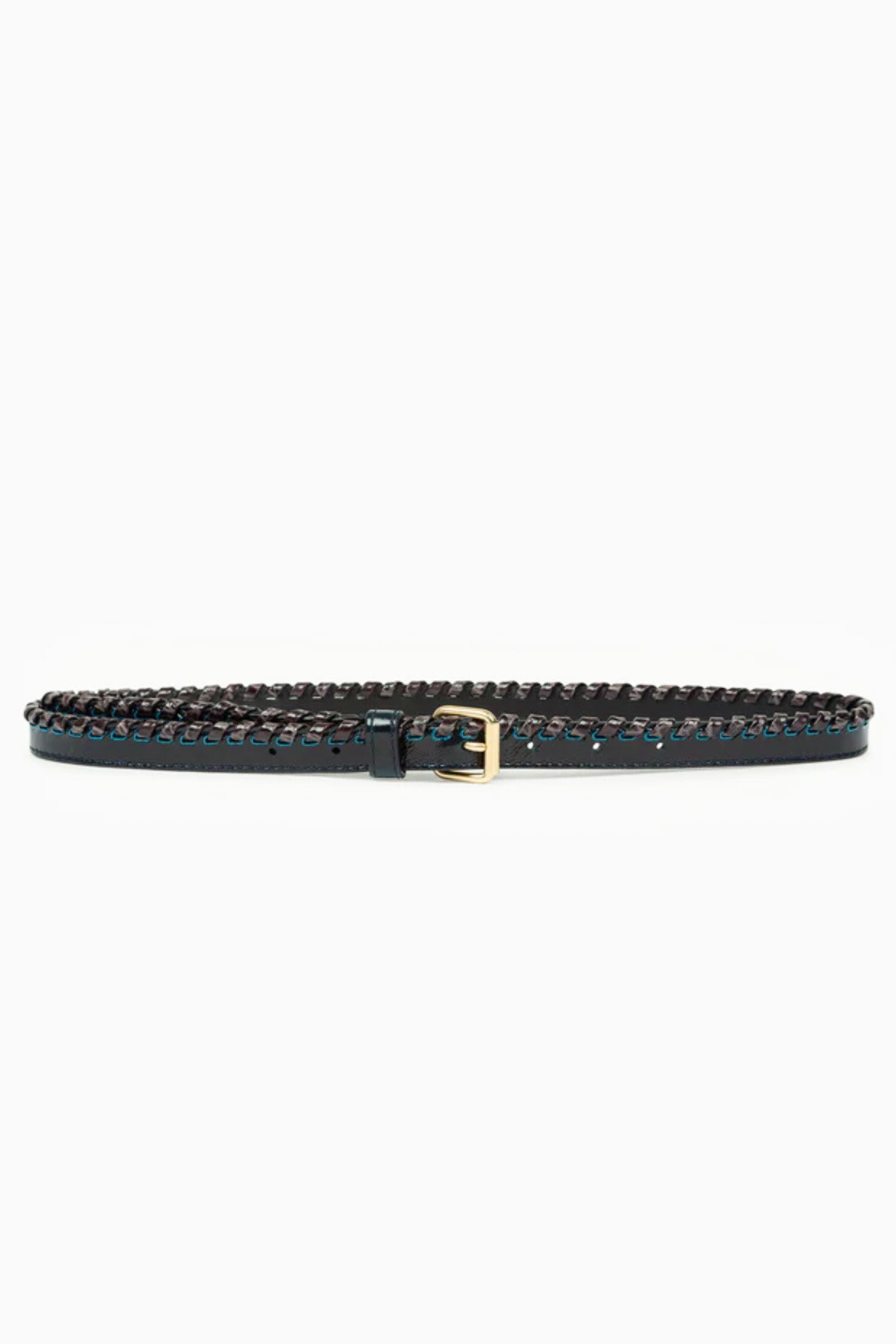 Embossed Leather Belt Taupe