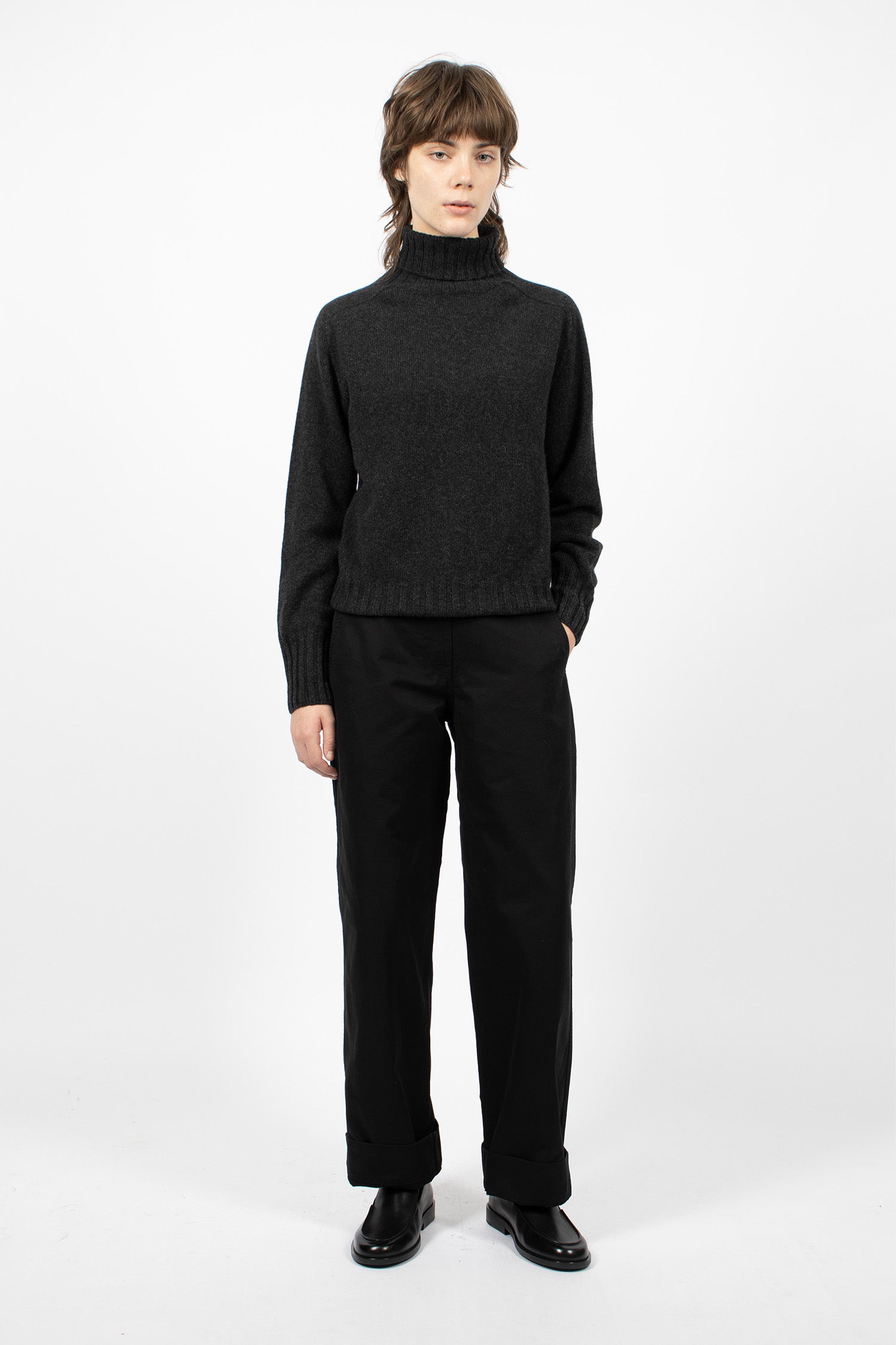 Slant Pocket Trousers Black