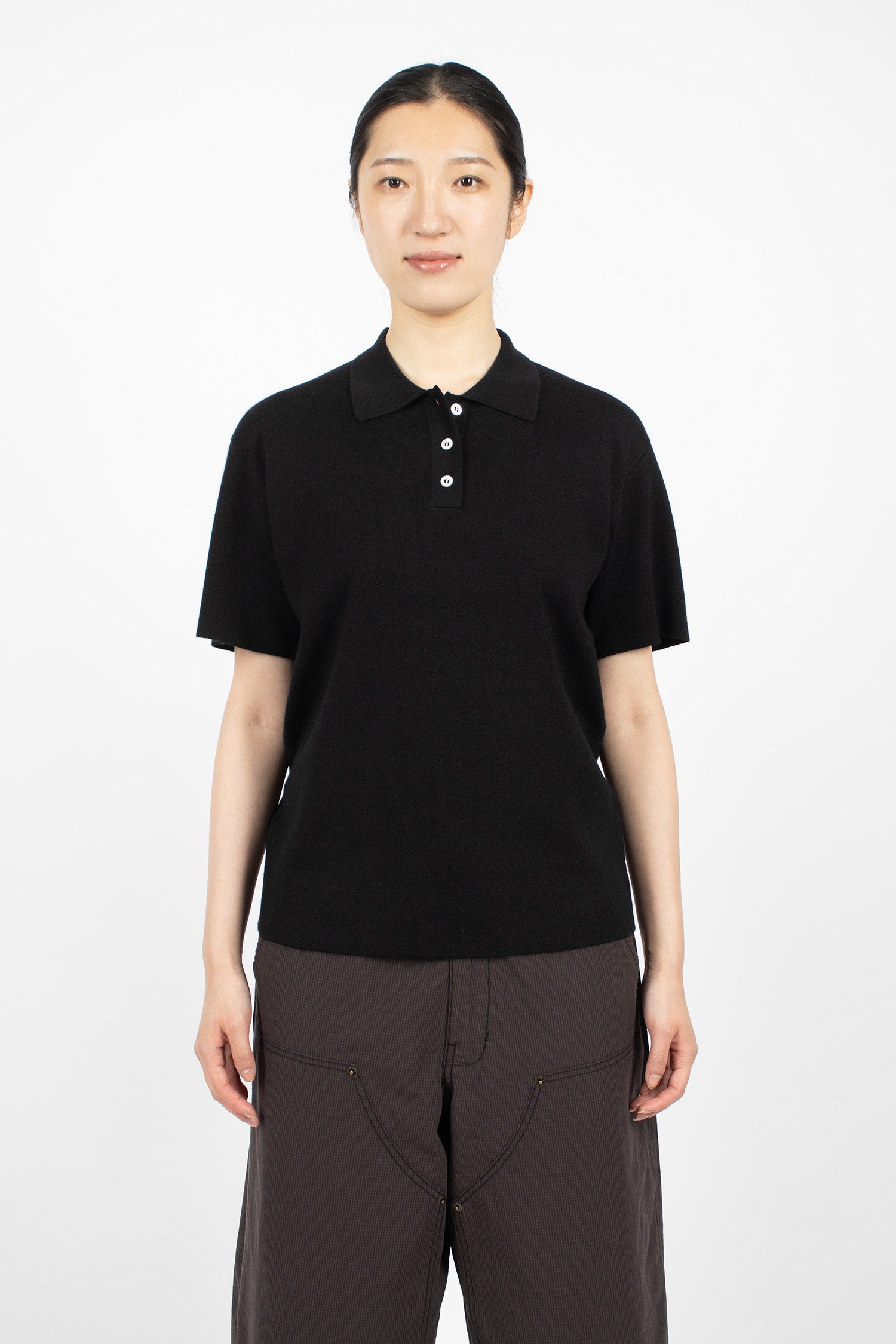 Doubleknit Polo Black