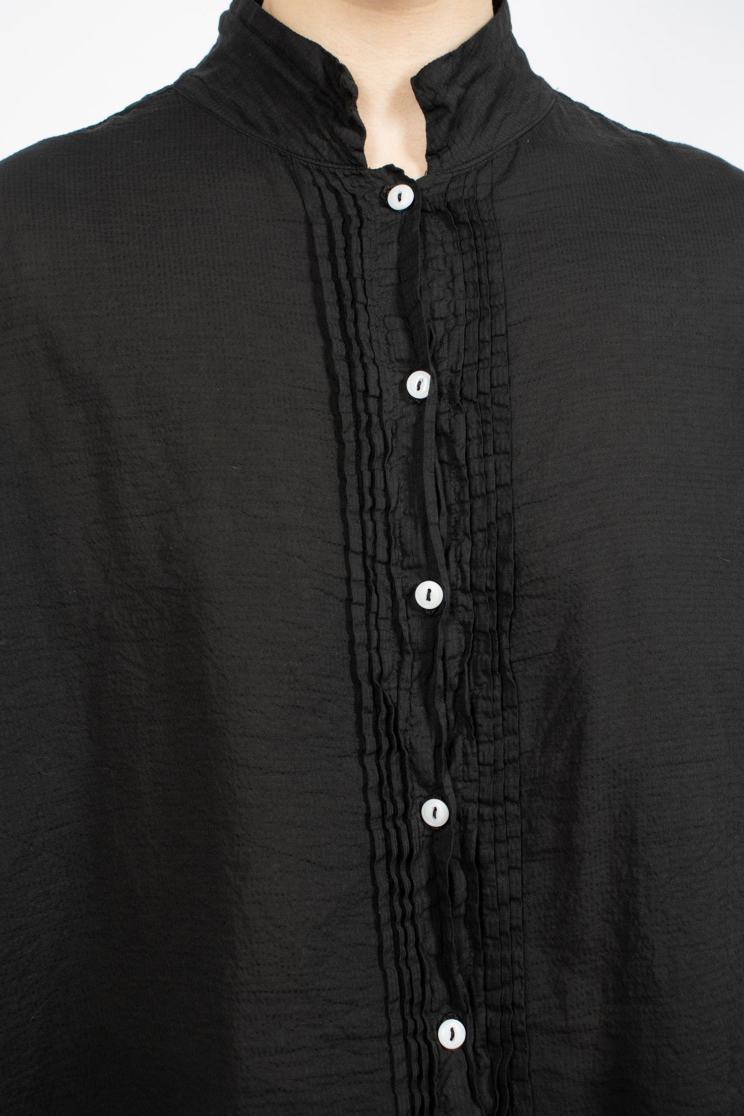 Long Square Gauze Shirt Black
