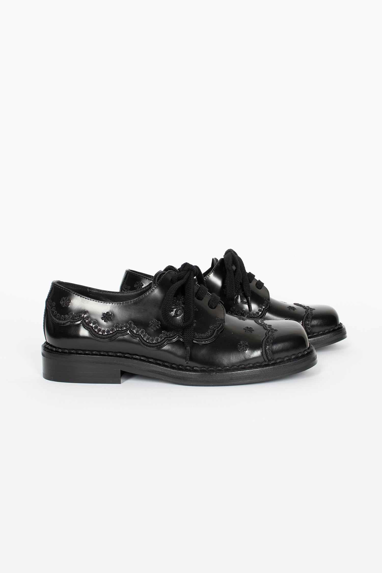 Floral Lace Brogue Black/Black