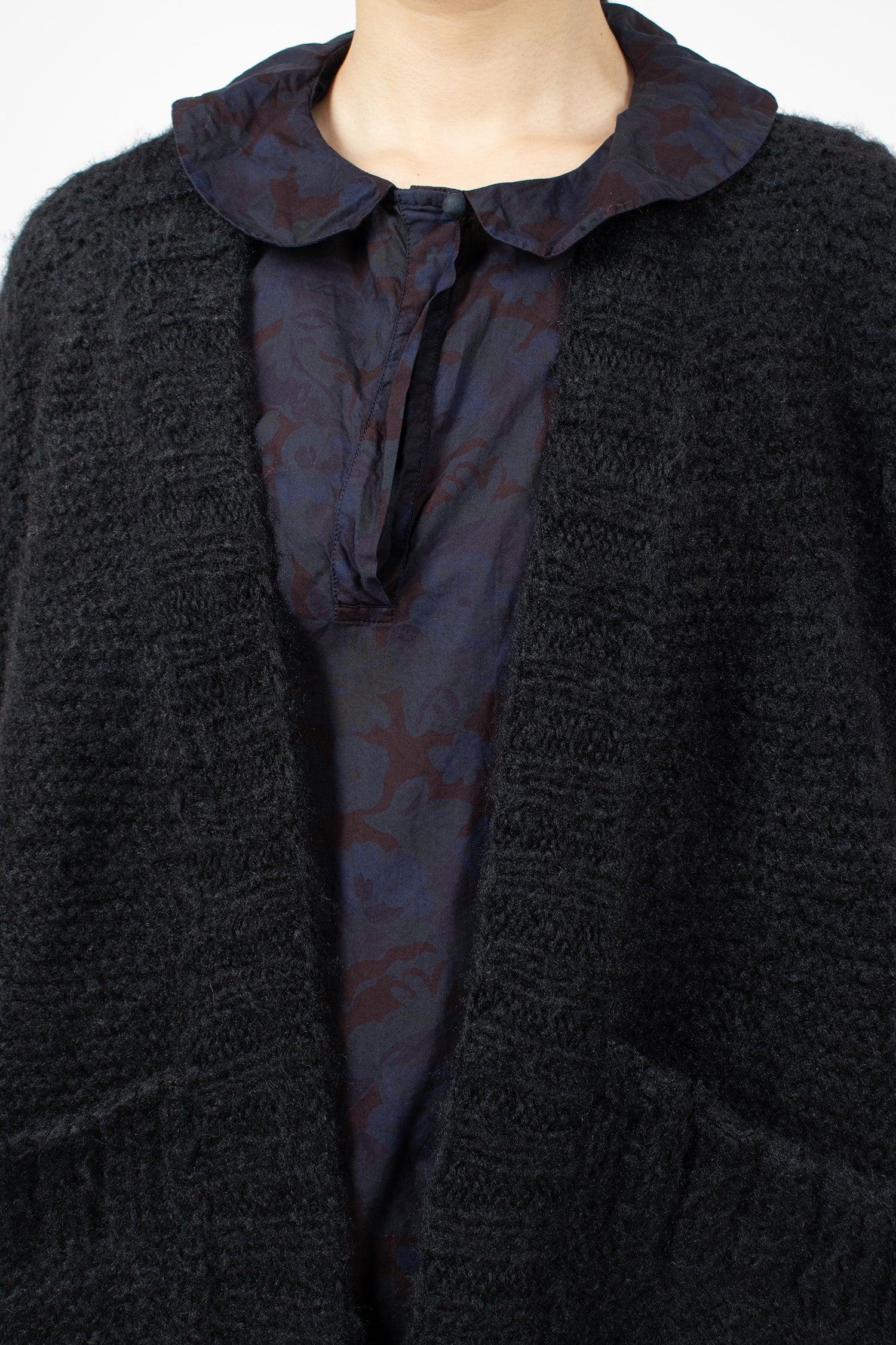 Hand-Knitted Silk Jacket/Cardigan Black