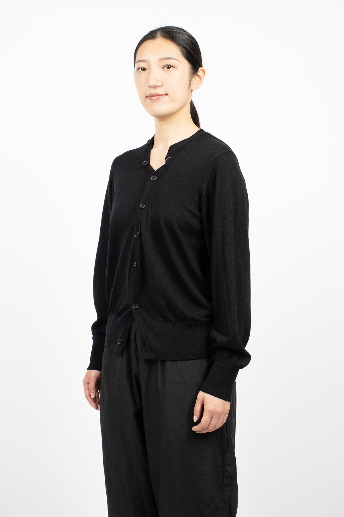 Fine Knit Cardigan Black