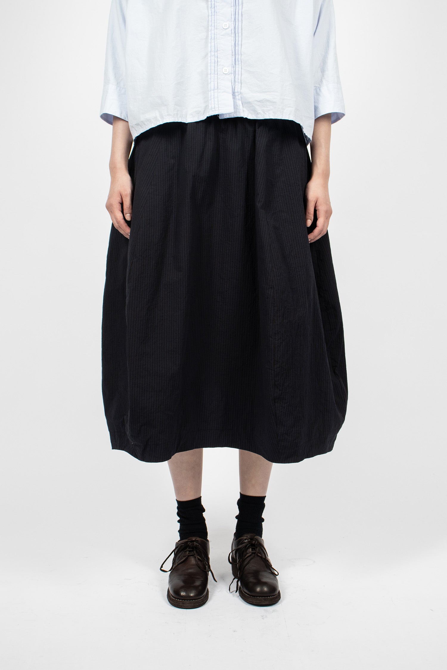 Carla Skirt Black Navy Stripe