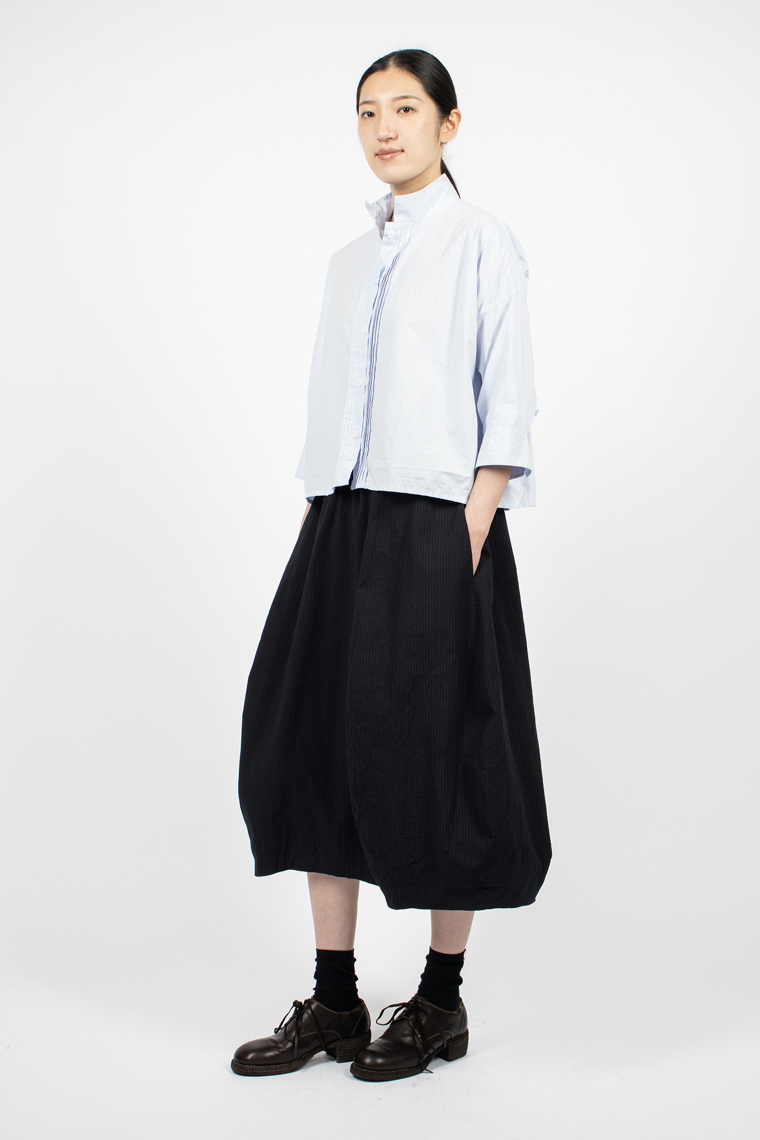 Carla Skirt Black Navy Stripe