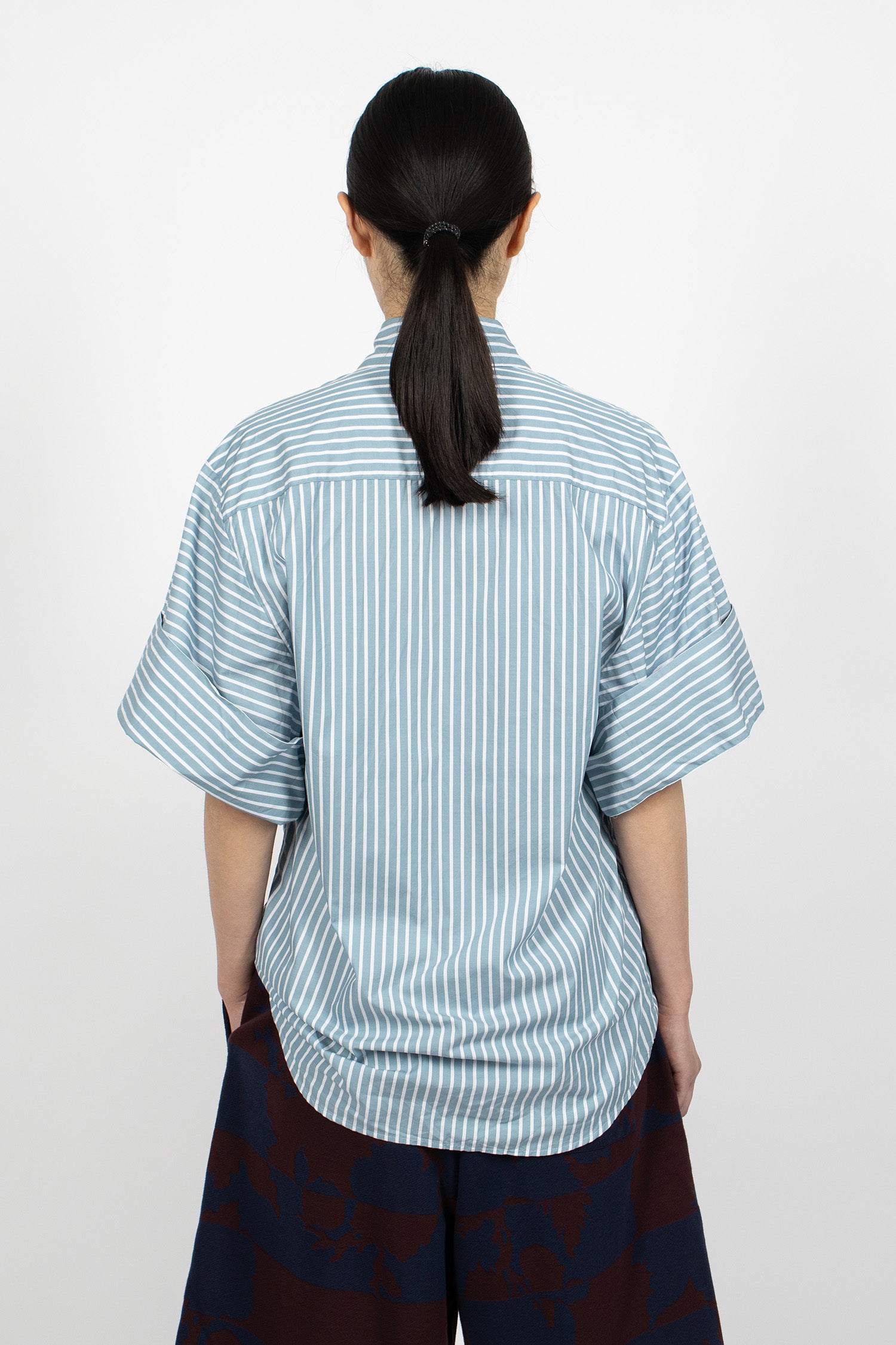 Short Sleeve Cotton Shirt Aqua