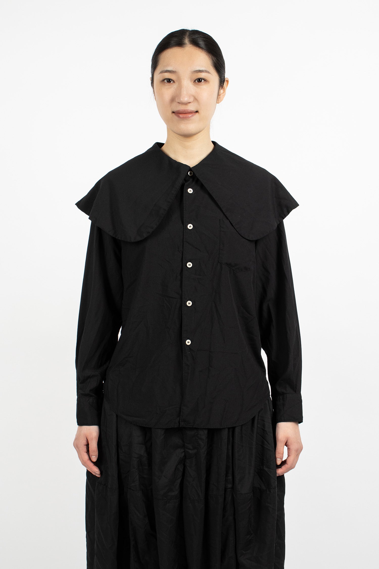 Peter Pan Collar Shirt Black