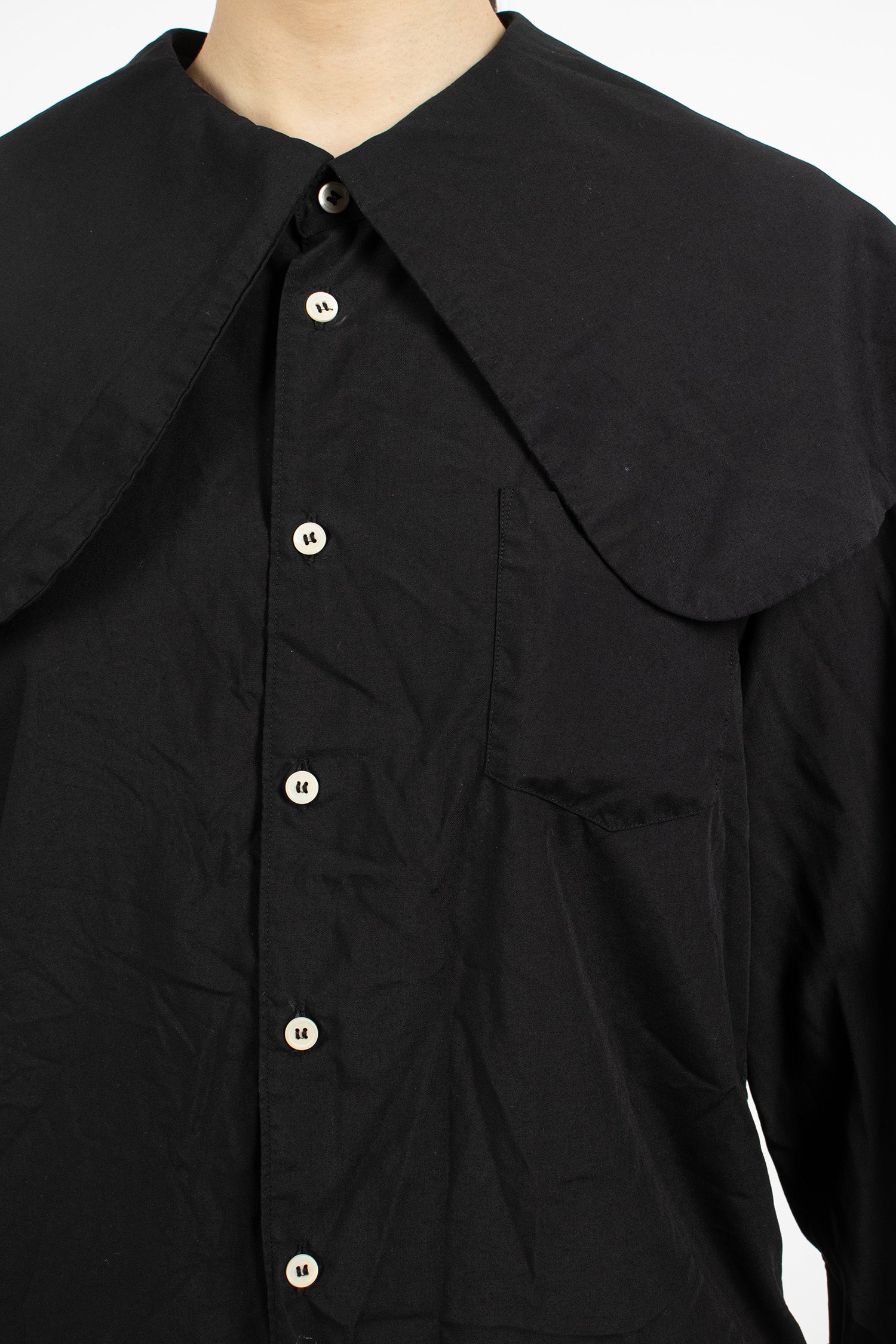 Peter Pan Collar Shirt Black
