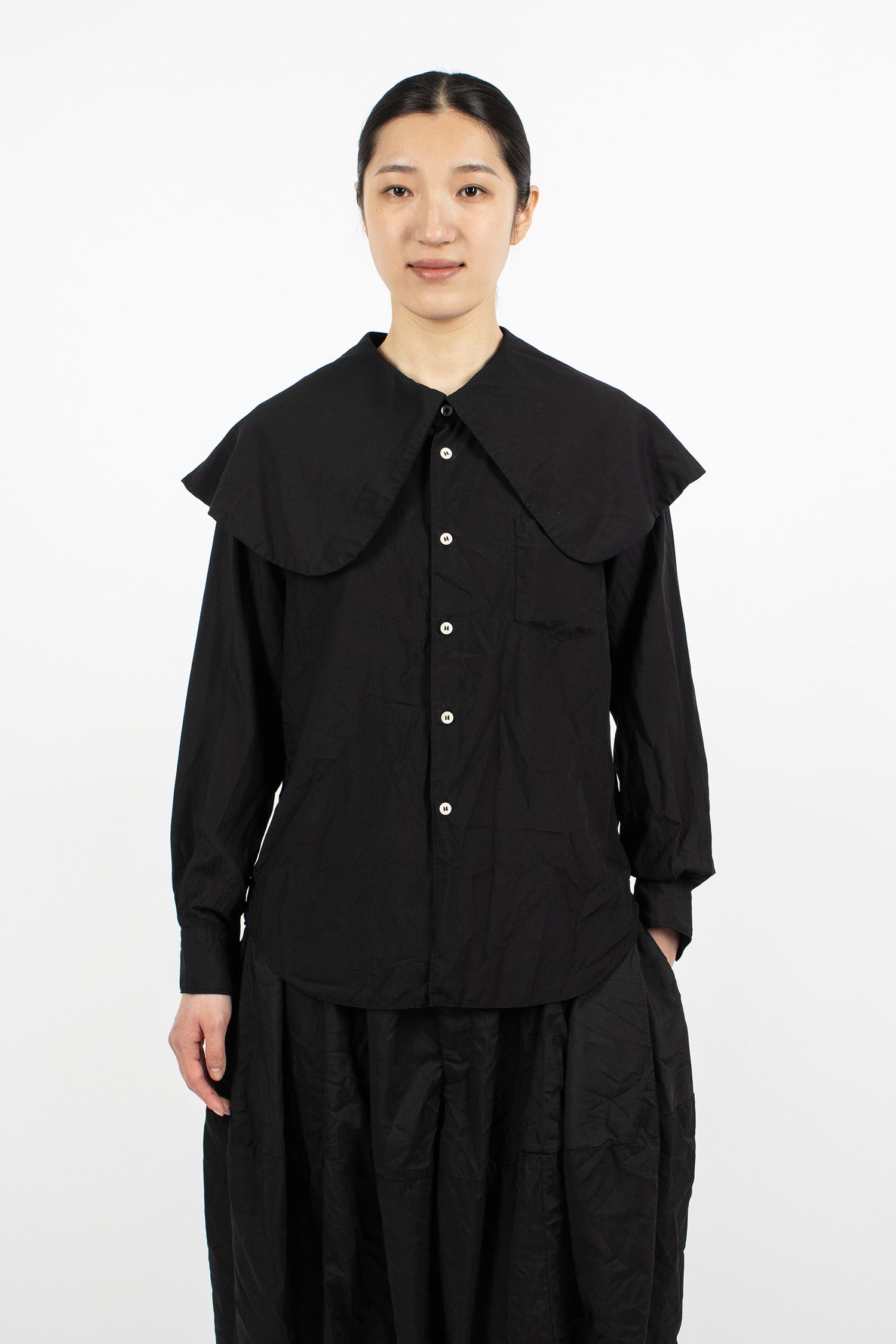 Peter Pan Collar Shirt Black