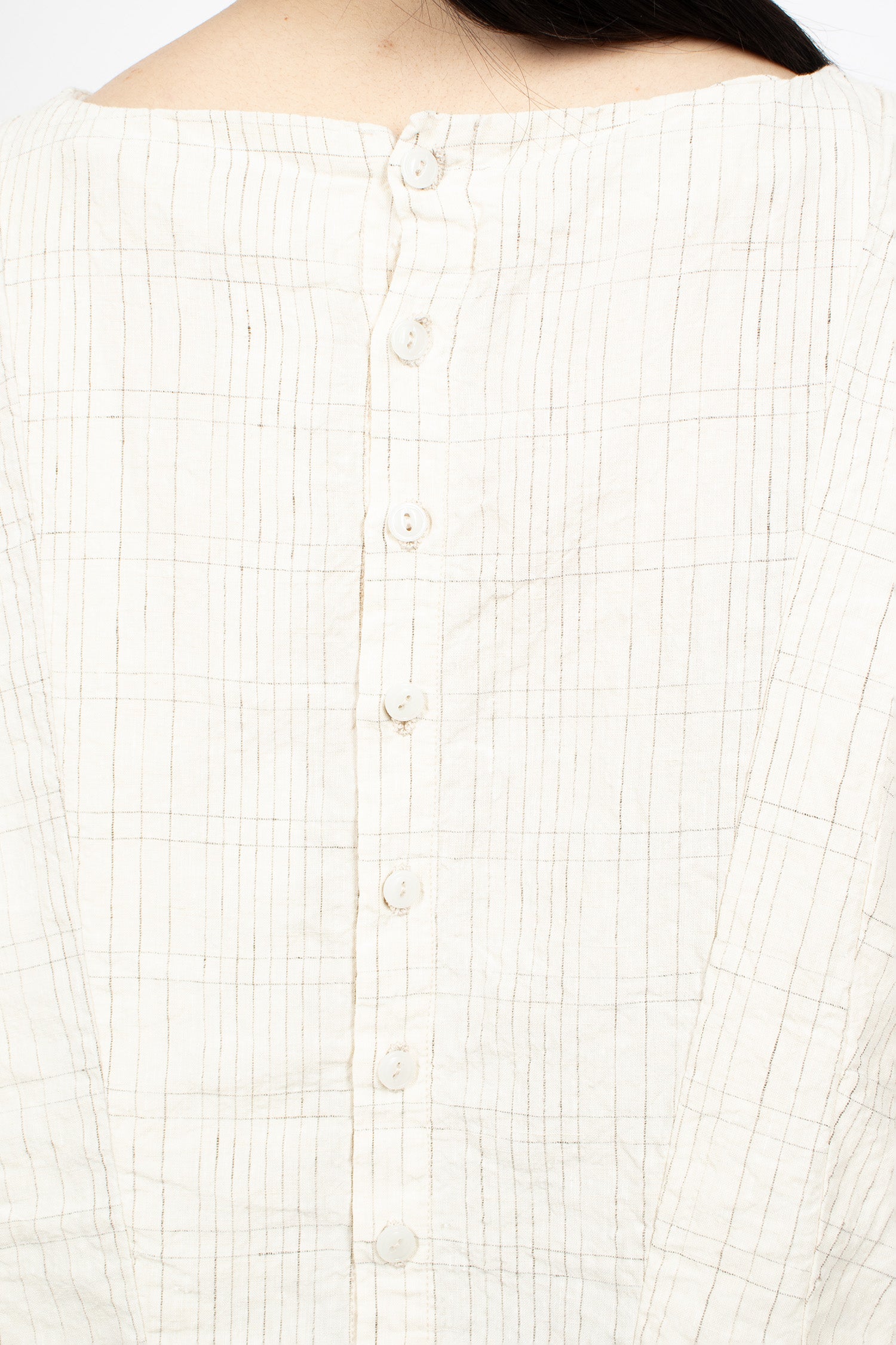 Hb Linen Blouse Silver Check