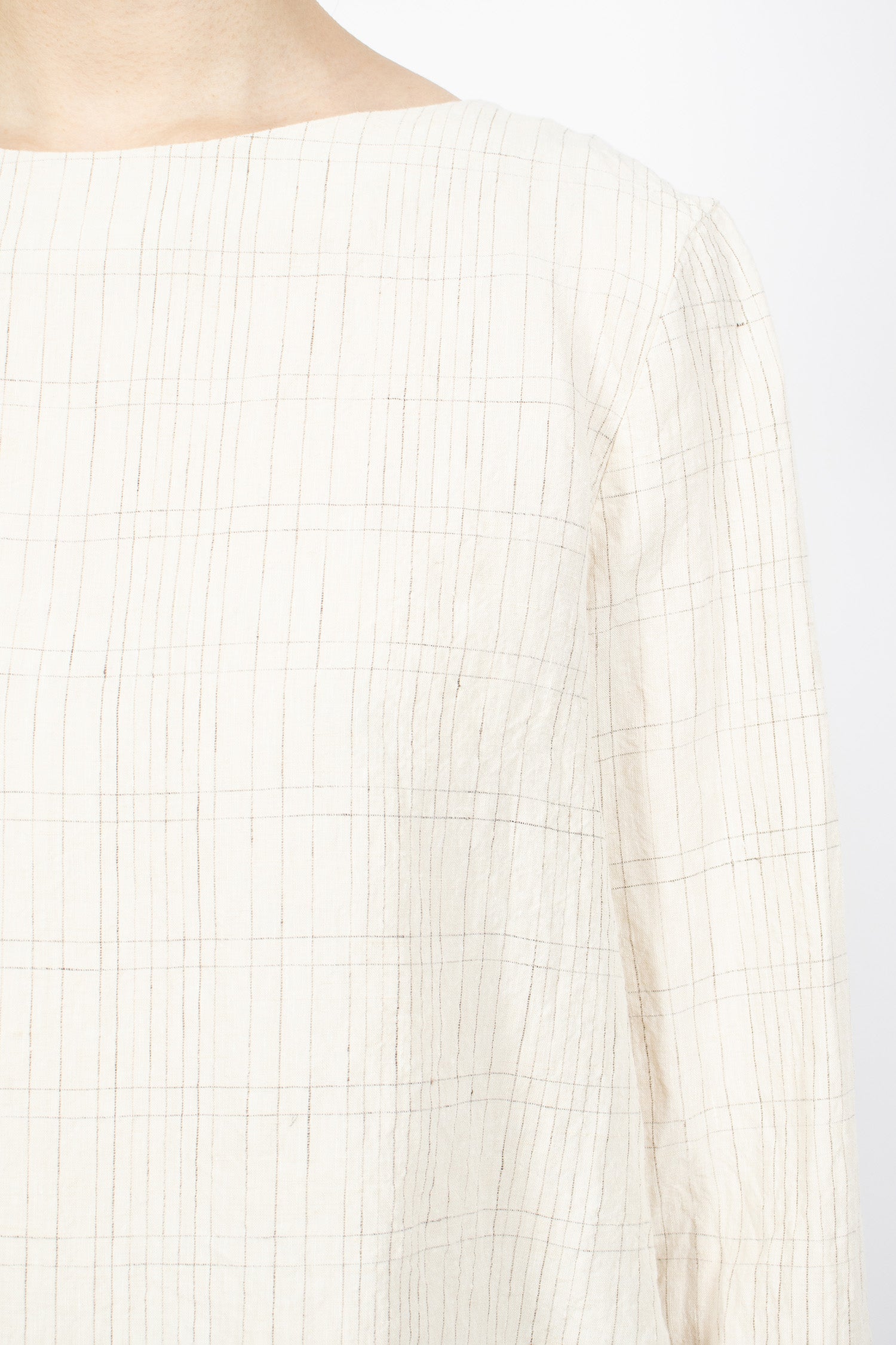 Hb Linen Blouse Silver Check