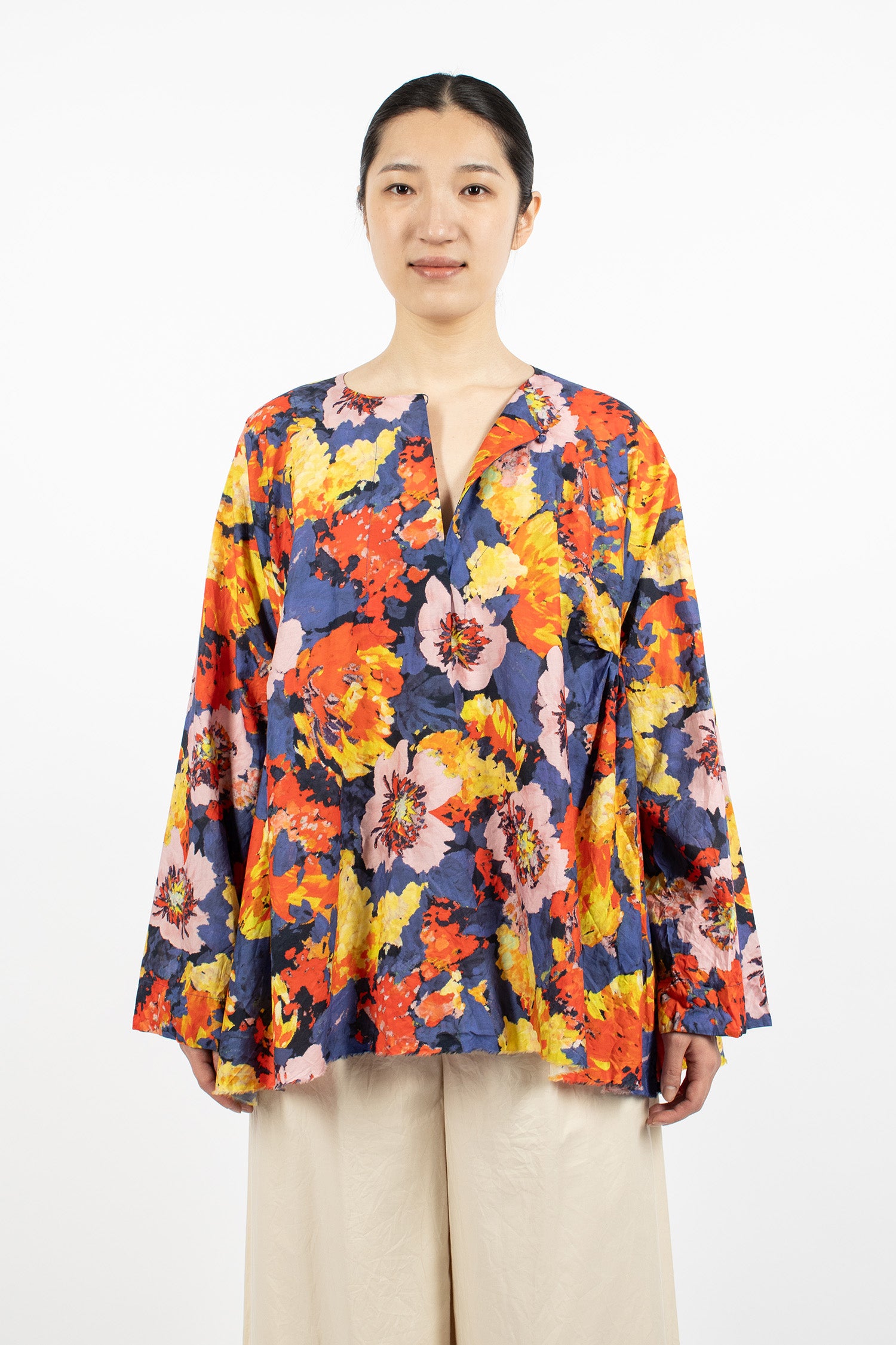 Newpride Shirt Navy Blue/Large Flowers Mix
