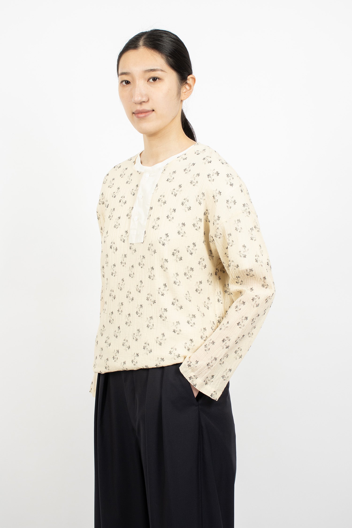 Big Henley Neck Shirt Natural