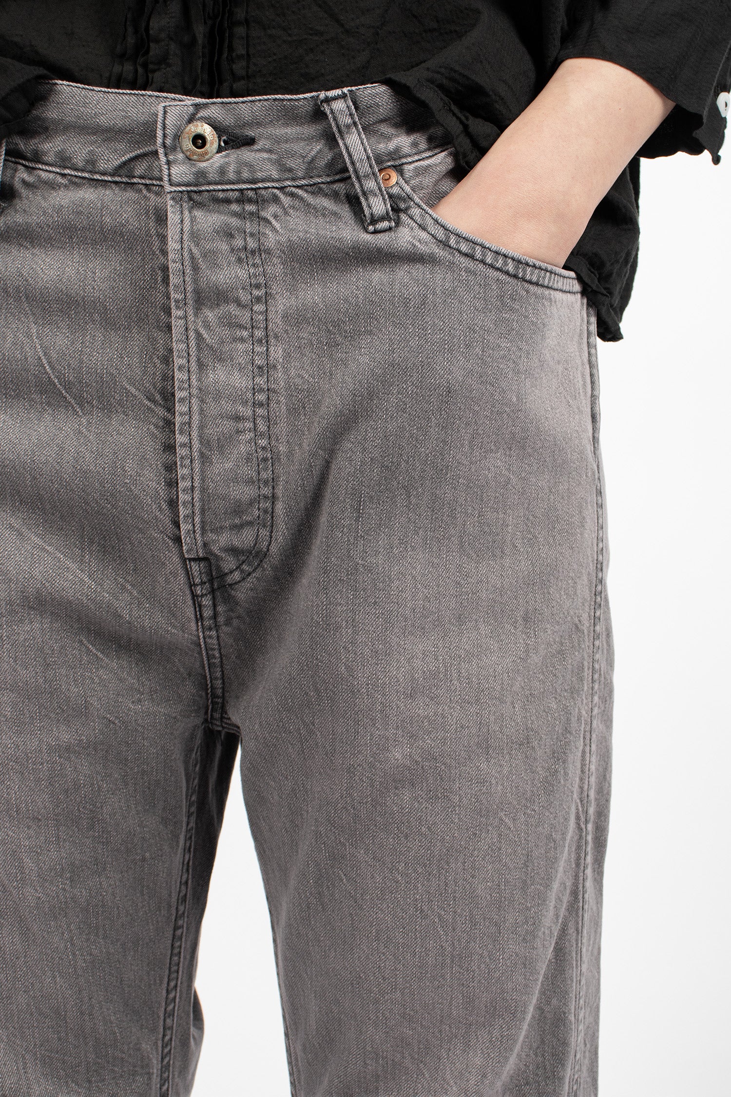 WP01C Selvedge Wide Tapered Jeans Pinkish Grey