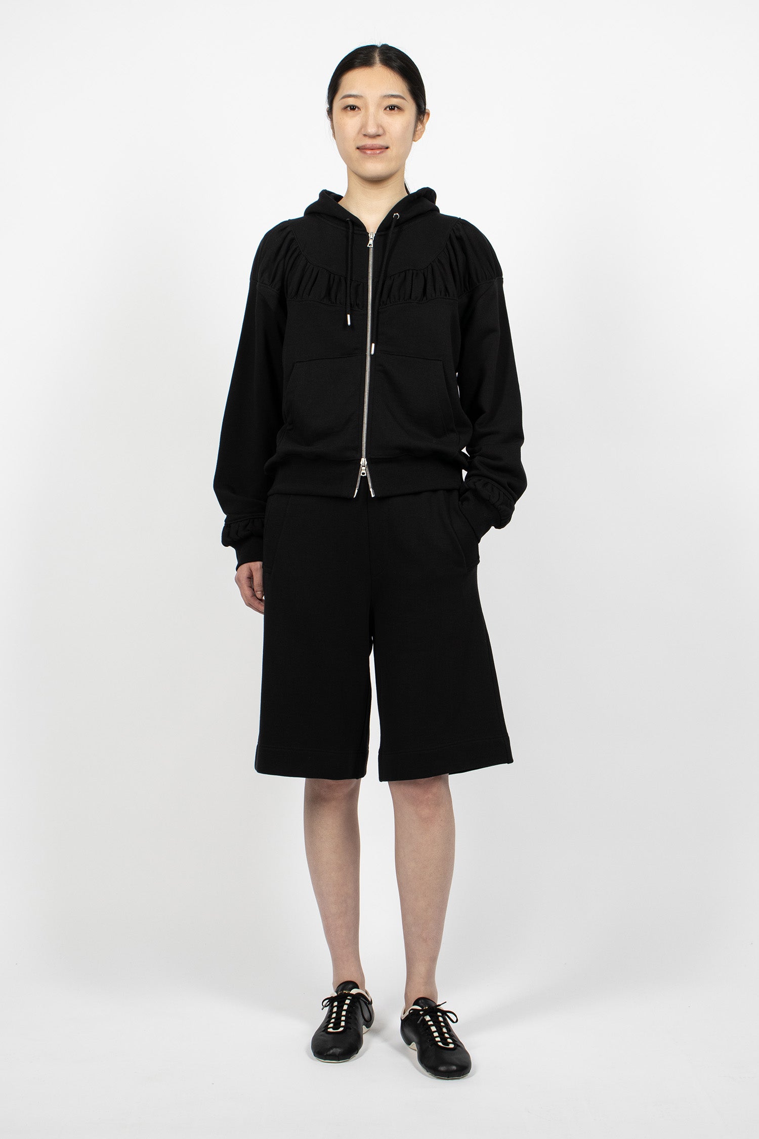 Straight Leg Sweat Shorts Black